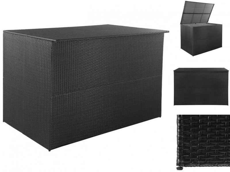 vidaXL Auflagenbox Kissenbox Auflagenbox Gartenbox Schwarz 150x100x100 cm Polyrattan