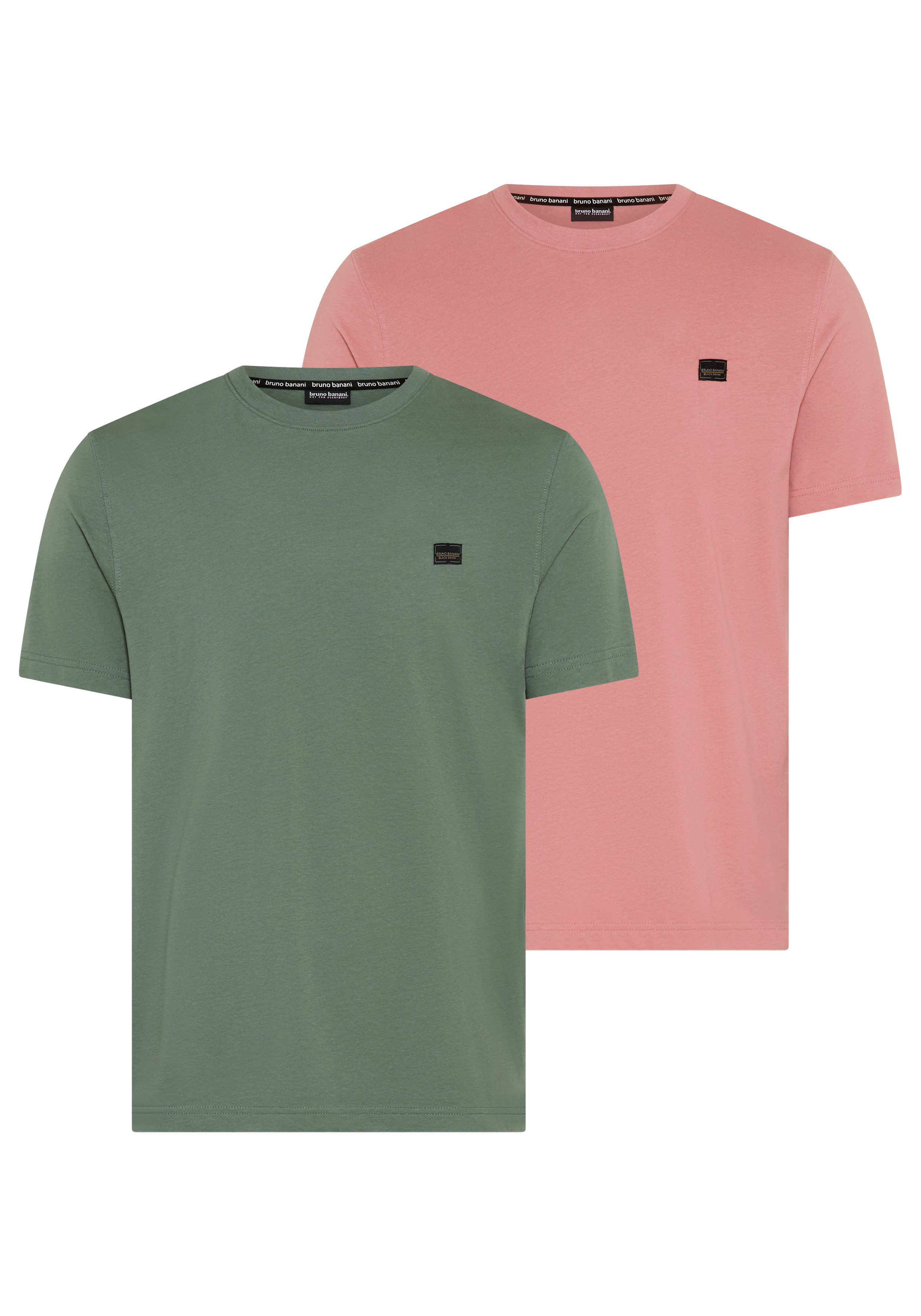 Bruno Banani T-Shirt Doppelpack (Set, 2-tlg) Komfortable modern Basic-Shirts im praktischen 2er-Pack