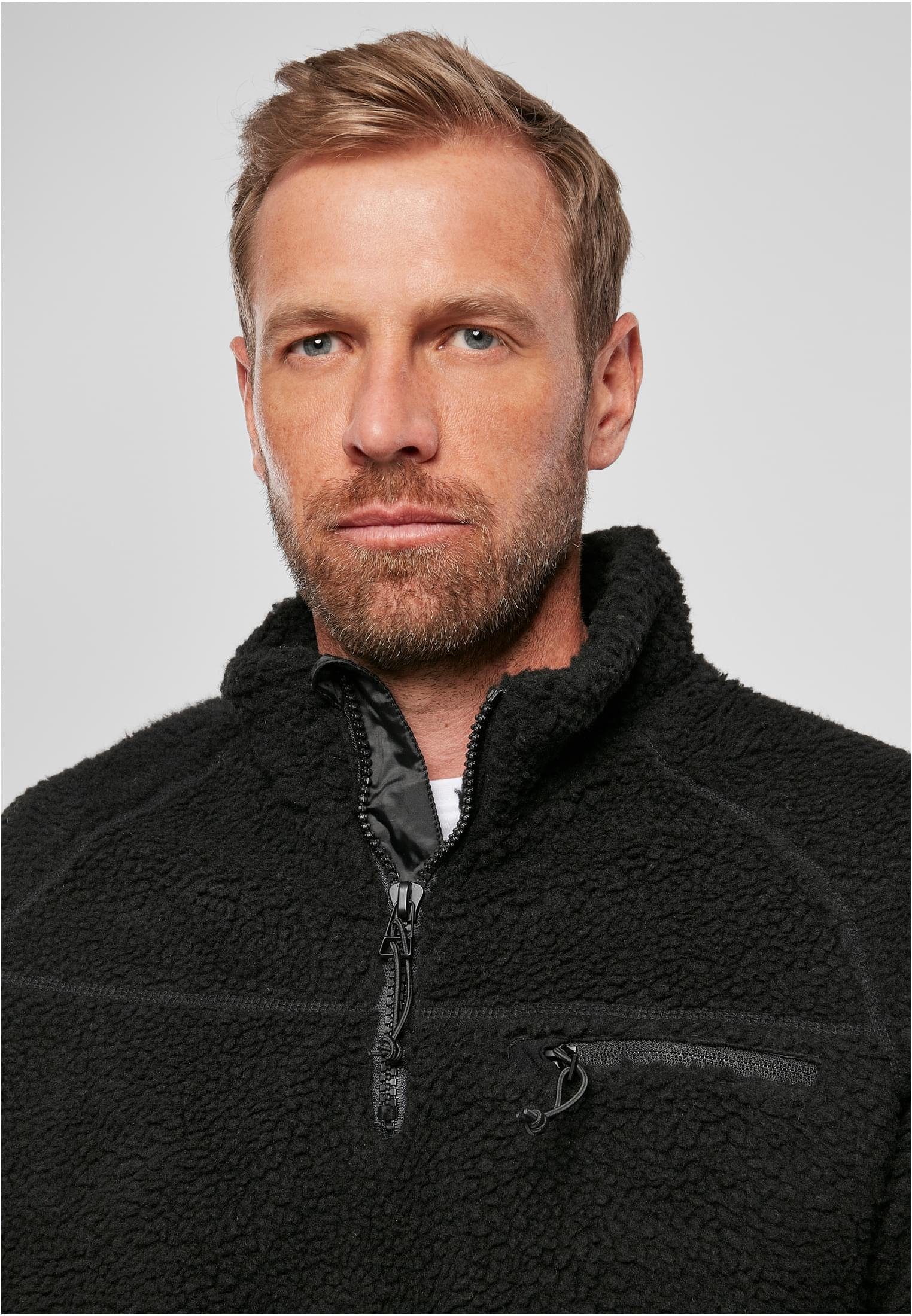 Brandit Teddyfleece black Herren Troyer Sweatjacke (1-tlg)