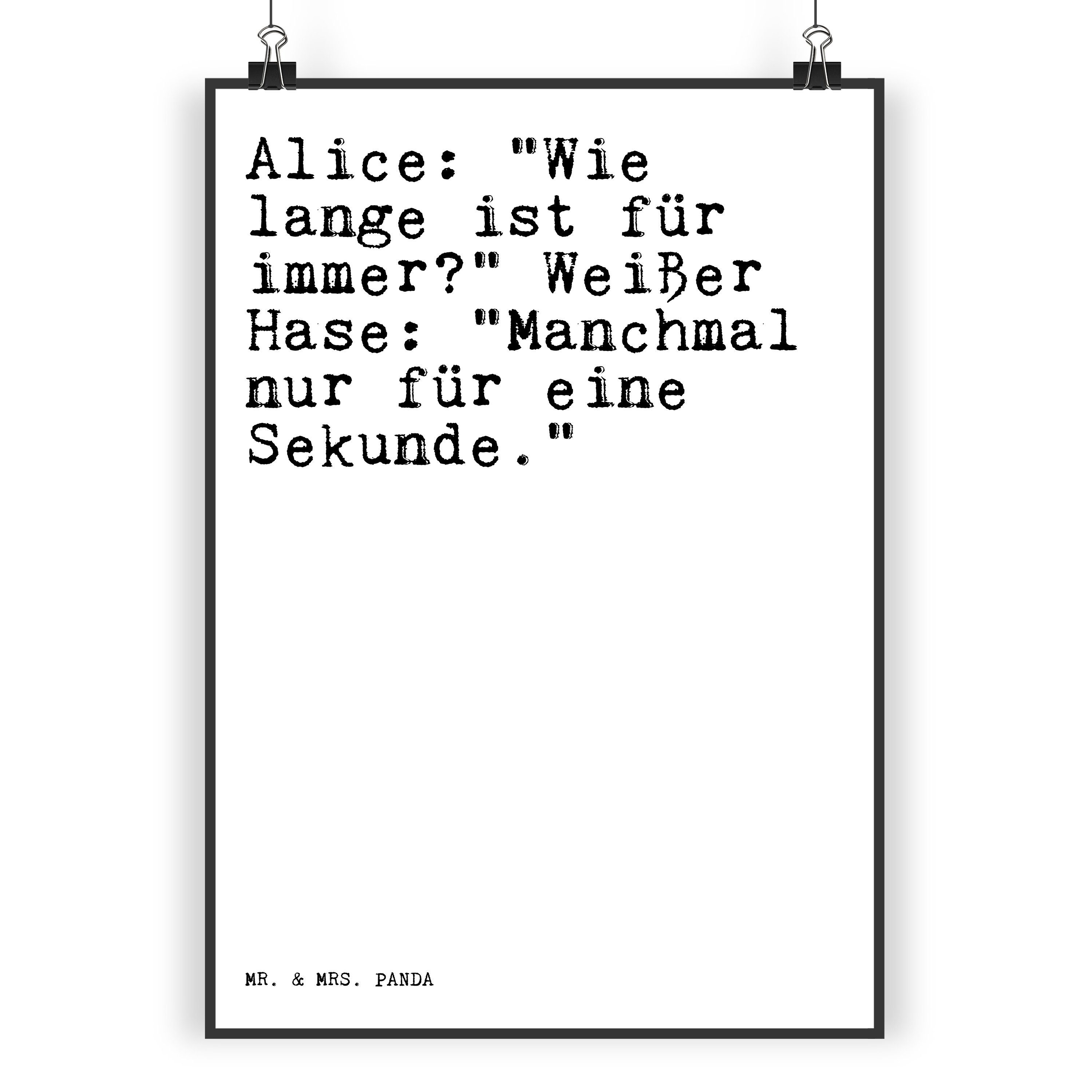Mr. & Mrs. Panda Poster »Alice "Wie lange ist... Weiß Geschenk