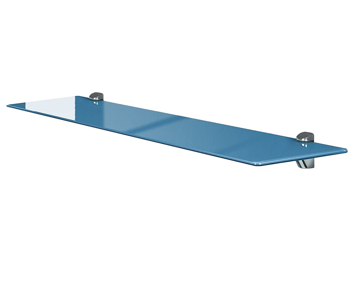 einfachgutemoebel Waschtisch-Set Glasregal aus Sicherheitsglas ESG blau 80cm, (Glasregal, 1-St., Glasregal)