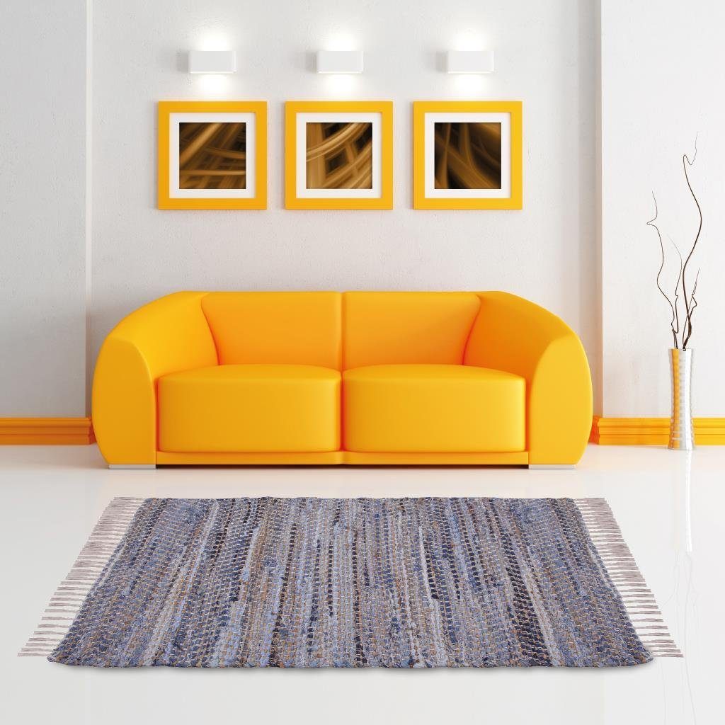 Bestlivings Teppich, rechteckig, Flickenteppich aus Jeansstoff, handgefertigt "Jeans"