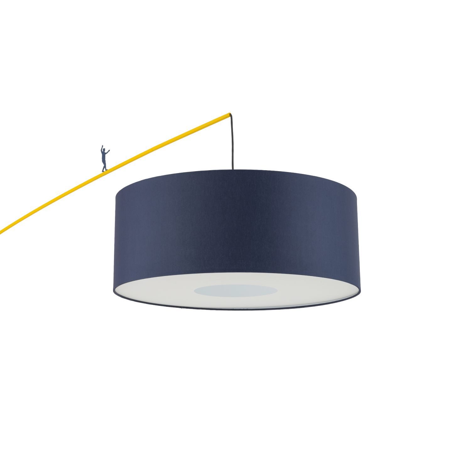Licht-Erlebnisse Stehlampe PERAMON, ohne Leuchtmittel, Stoff Metall E27 230 cm hoch Rot Marineblau Gelb Modern Stehlampe
