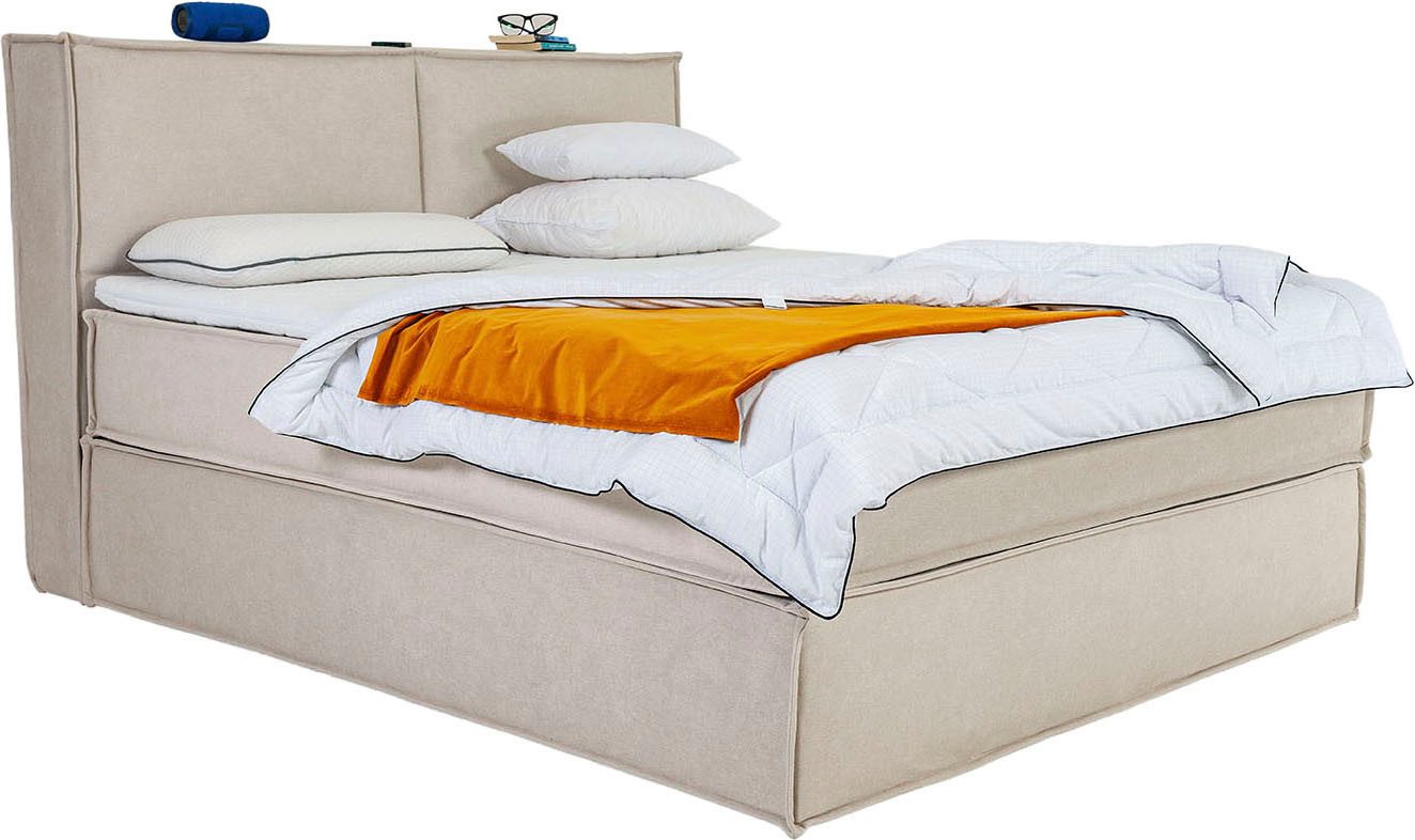 Home affaire Boxspringbett Sophielle, erhältlich in den Breite 160, 180 & 200cm, inkl. Topper und Taschen-Federkernmatratze