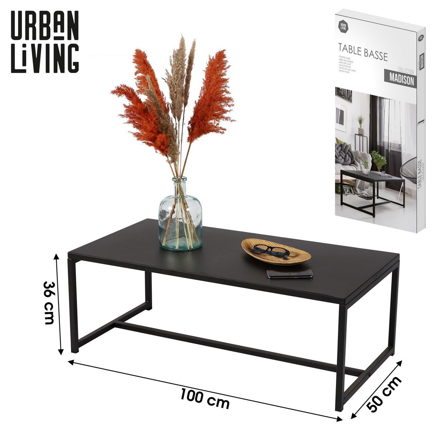 Urban Living Couchtisch MADISON Kaffeetisch Tisch Wohnzimmertisch Sofatisch günstig online kaufen