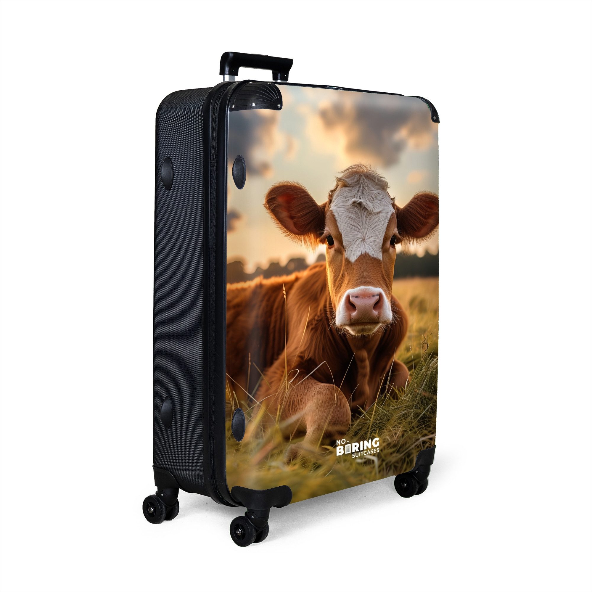 NoBoringSuitcases.com© Hartschalen-Trolley Kuh auf der Wiese günstig online kaufen