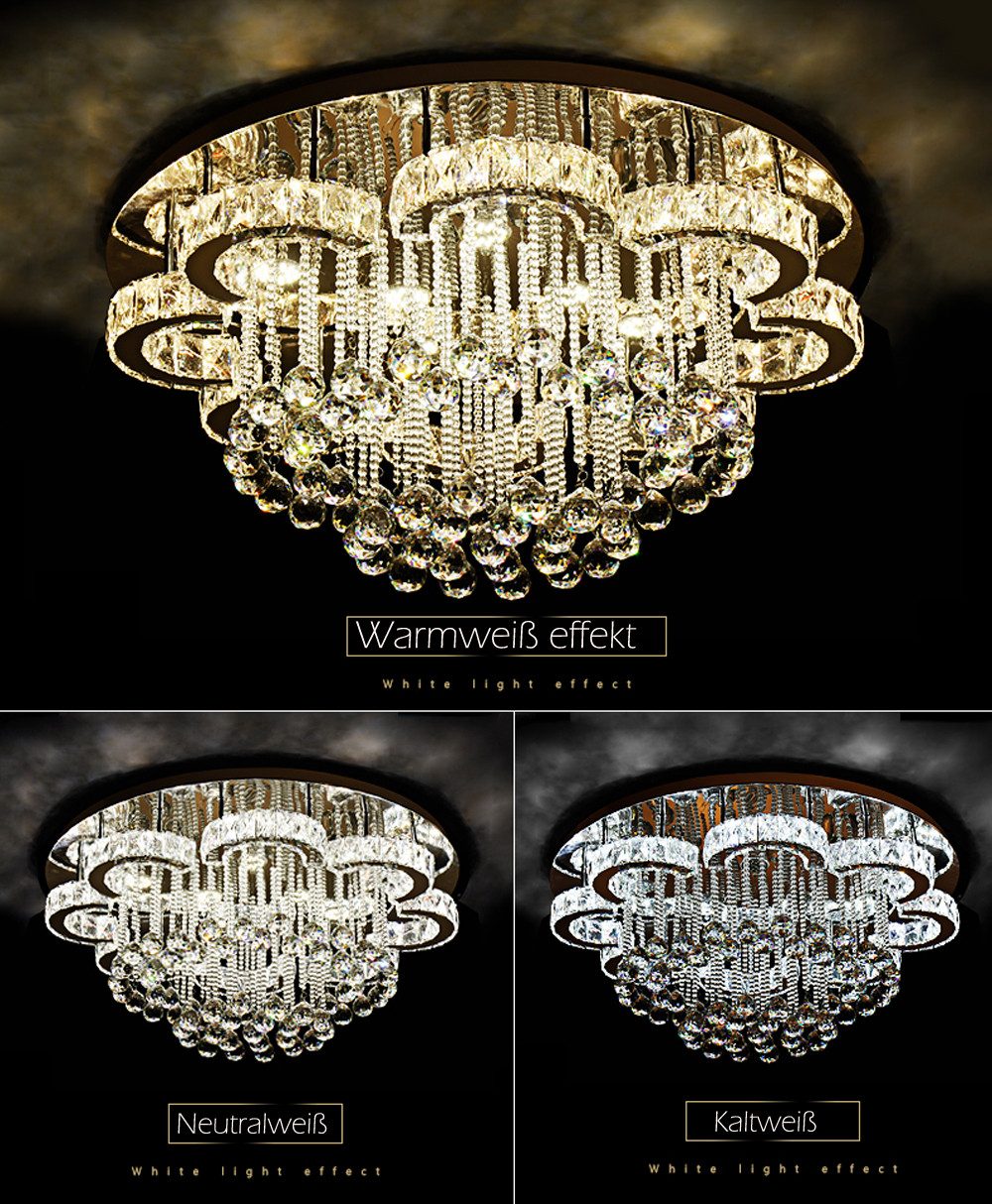 Eurotondisplay LED Deckenleuchte LED Pendelleuchte Kristall Fernbedienung D günstig online kaufen