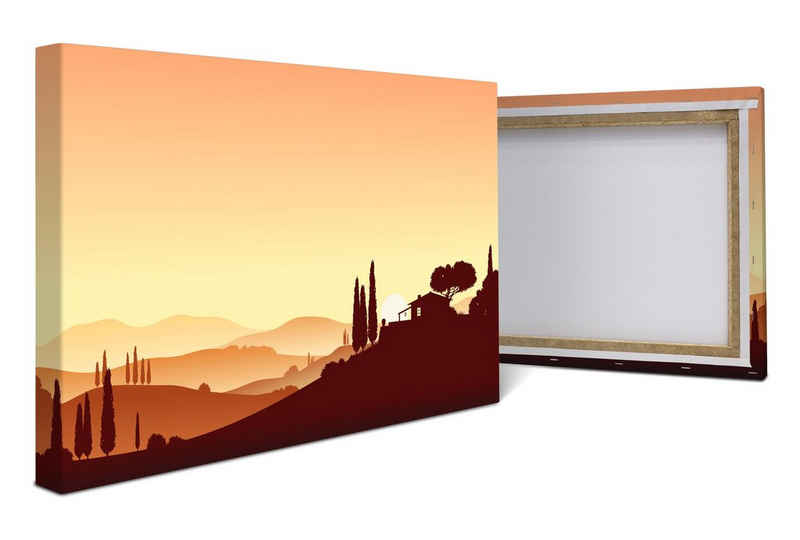 wandmotiv24 Leinwandbild Italienische Landschaft Natur, Abstrakt (1 St), Wandbild, Wanddeko, Leinwandbilder in versch. Größen