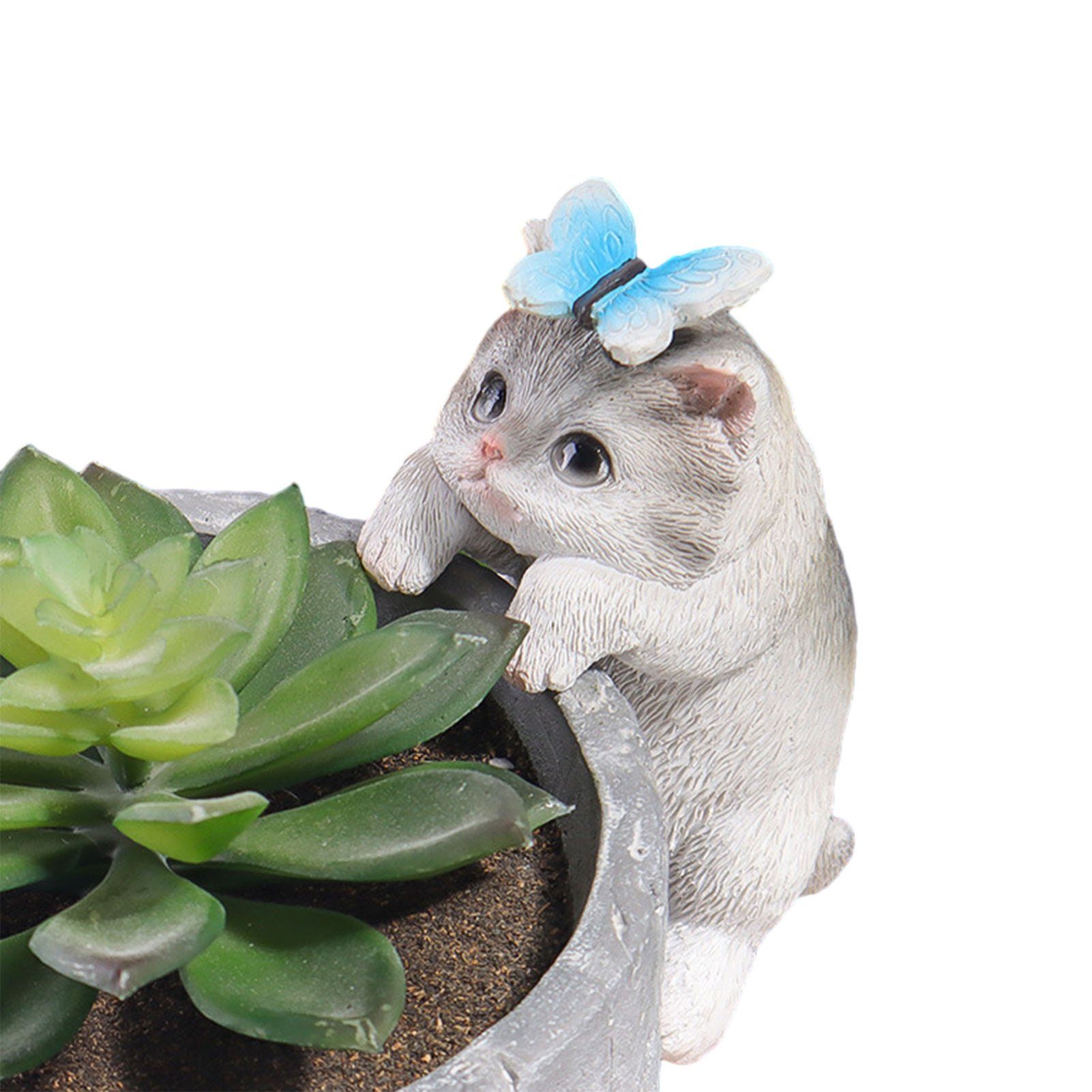 Blusmart Tierfigur Niedliche Katzen-Miniatur-Ornamente, Feengarten-Zubehör Für bs38017 | Tierfiguren