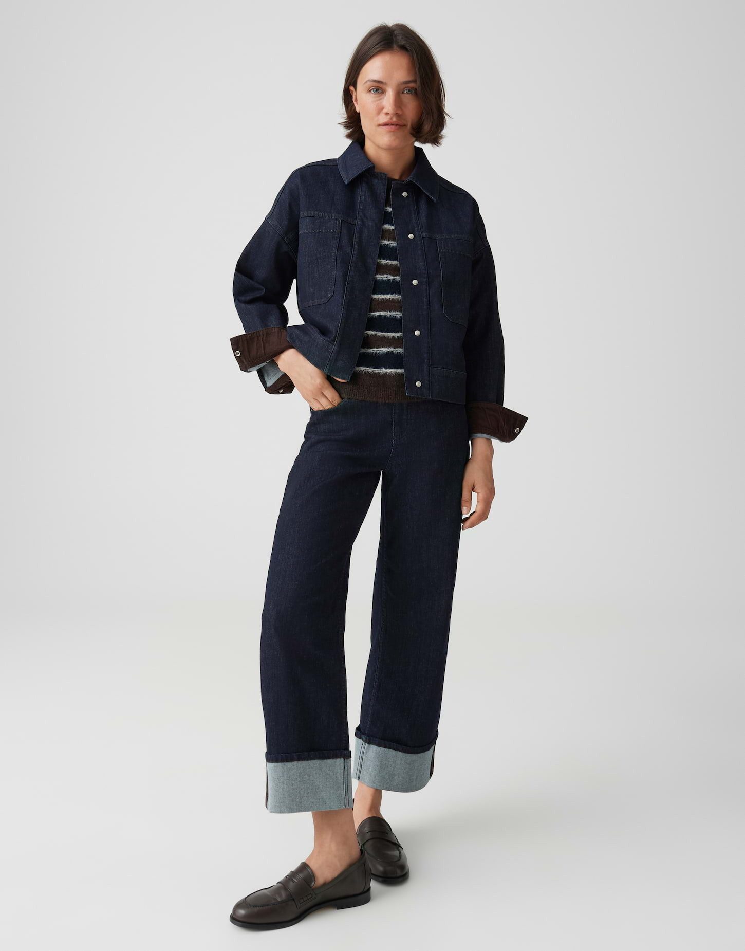 OPUS Jeansjacke Barn Jacke aus Denim Regular Fit abgesteppte Teilungsnähte – Bild 5 von 5
