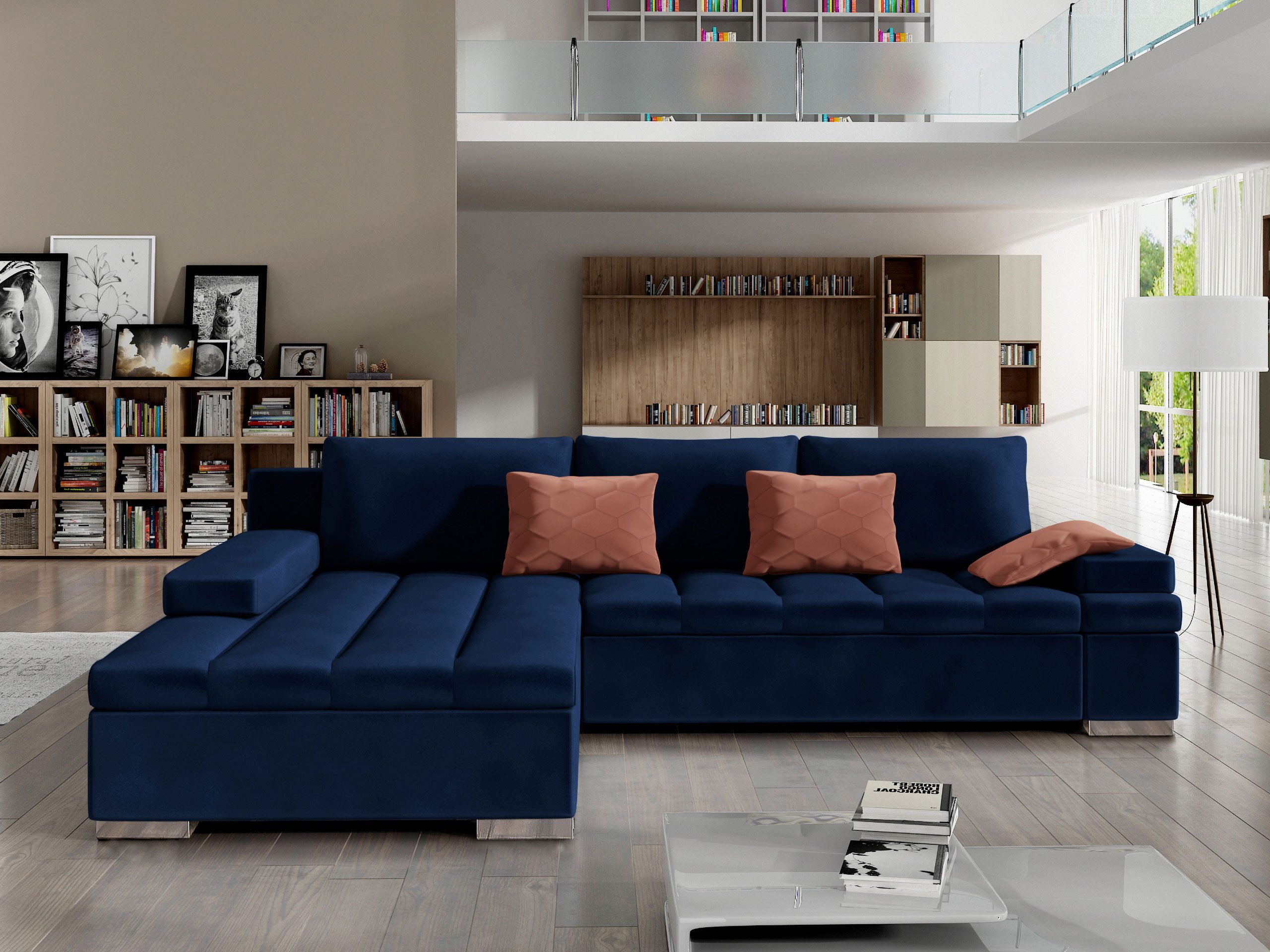 MIRJAN24 Ecksofa Bangkok, mit Bettkasten und Schlaffunktion, L-Form, Wellenfeder, 310x175x83 cm