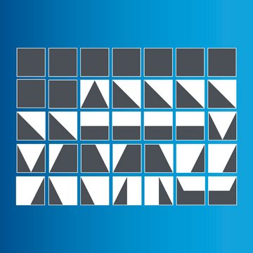 Hubelino Spiel, Tangram Lernspiel mit Bauklötzen 410061