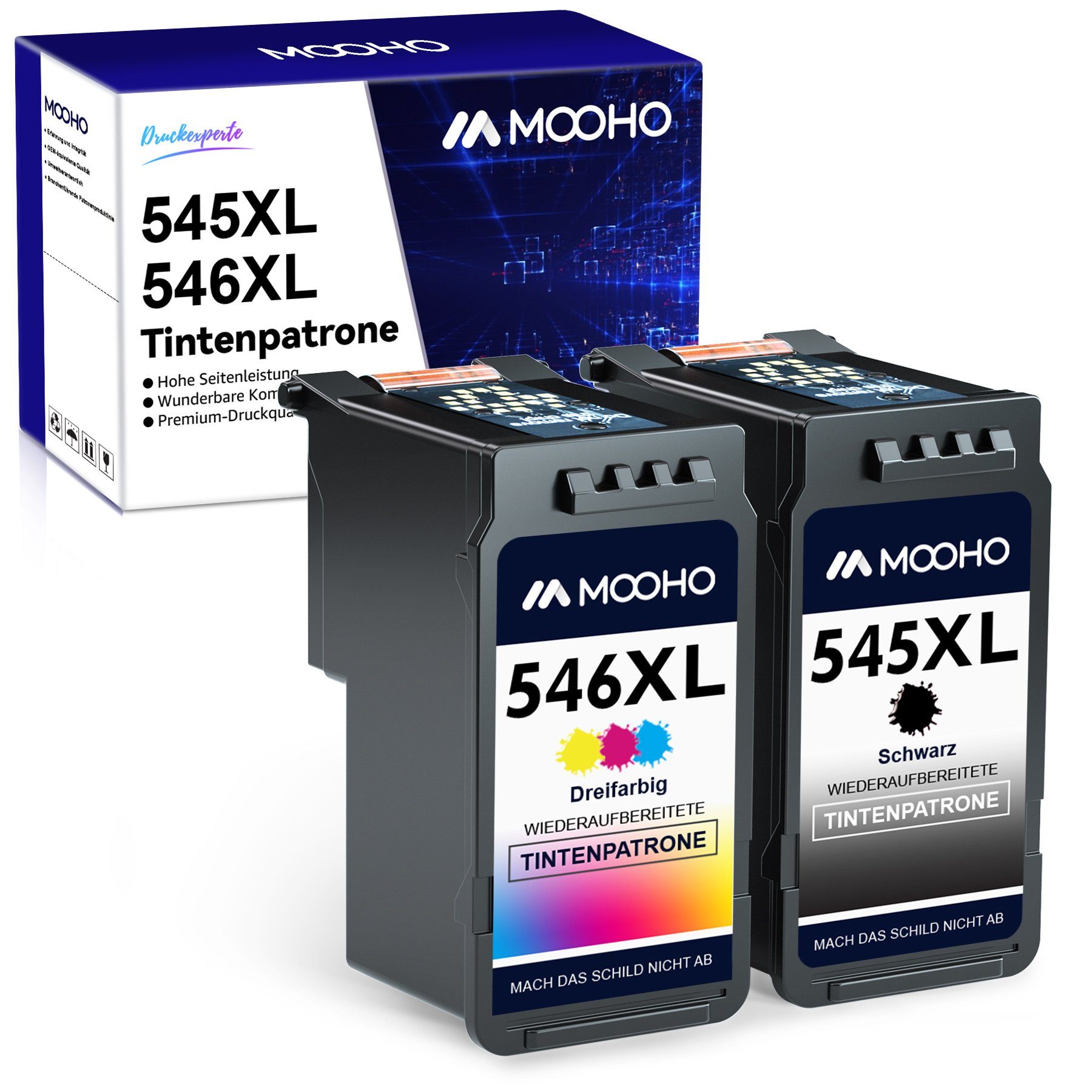 Toner Kingdom 2x ersetzt für CANON 545XL 546XL PG-545 XL CL-546 XL Tintenpatrone (PIXMA MX495 TR4550 TS3350 TS3450 TS3150 TS3151 TS3351)