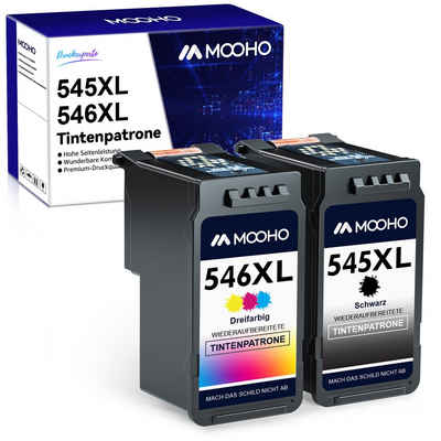 MOOHO 2x ersetzt für CANON 545XL 546XL PG-545 XL CL-546 XL Tintenpatrone (PIXMA MX495 TR4550 TS3350 TS3450 TS3150 TS3151 TS3351)
