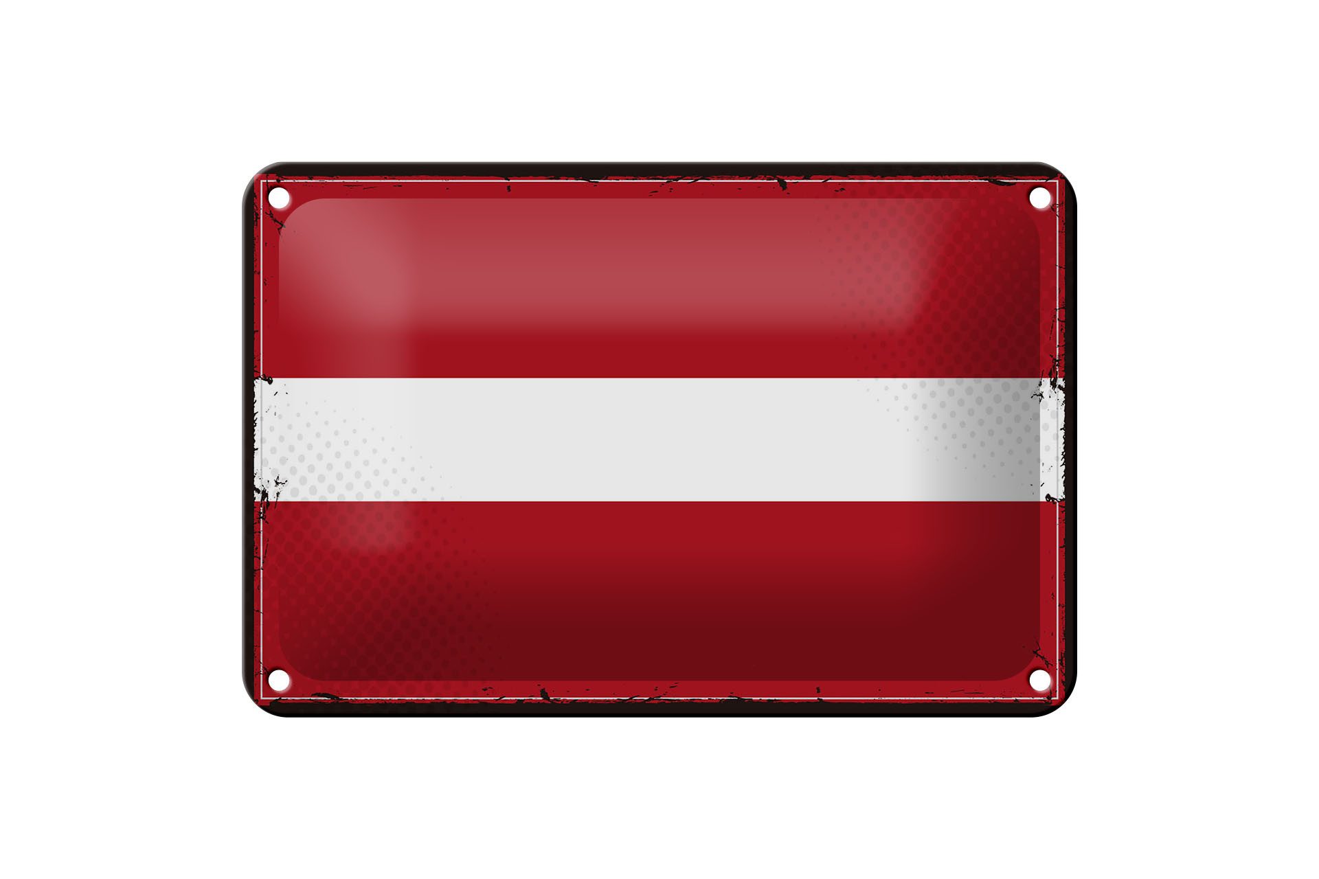 Femer GmbH Metallschild Flagge Lettlands 18x12cm Retro Flag of Latvia, (1 St), gewölbte Oberfläche, abgerundete Ecken, umgeschlagene Kanten
