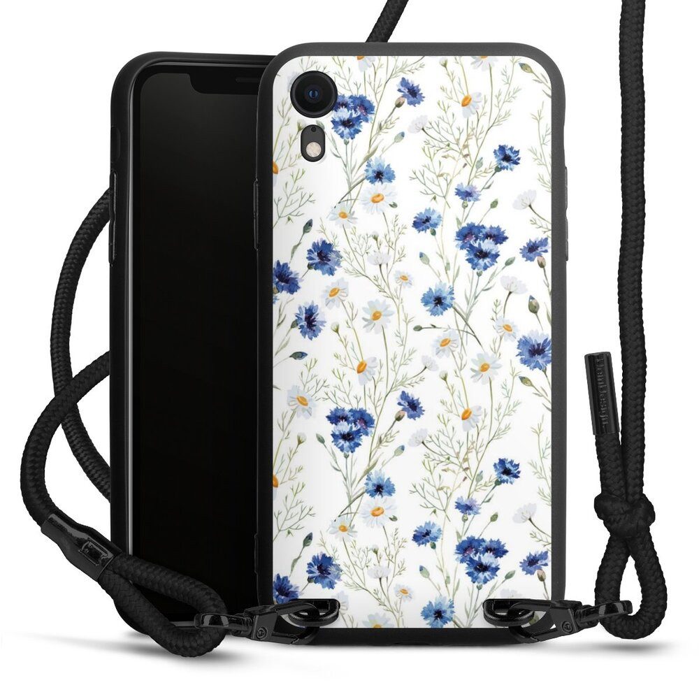 DeinDesign Handyhülle Muster Blume Blumen Flower Pattern 6, Apple iPhone Xr Premium Handykette Hülle mit Band Case zum Umhängen