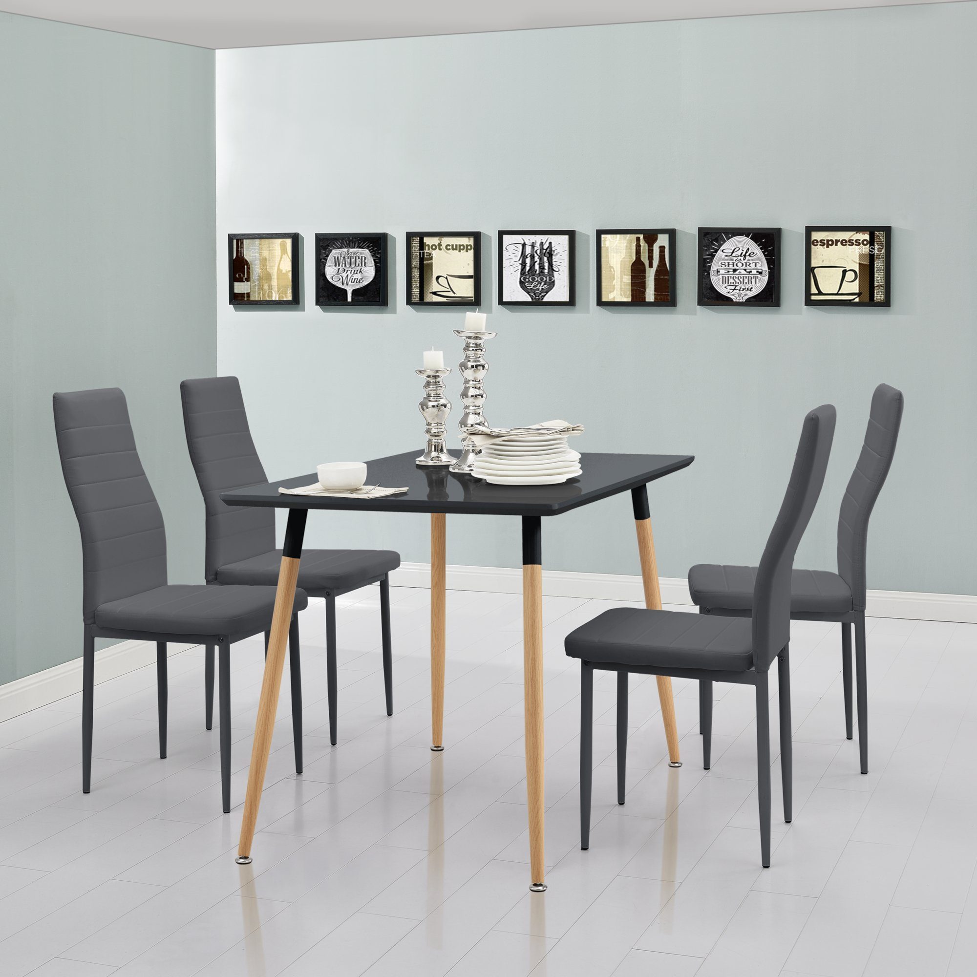 En Casa Essgruppe Set 5 Tlg Esstisch Mit 4 Stuhlen Laholm 120x70 Cm Tisch Mit Kunstleder Stuhlen In Verschiedenen Farben Online Kaufen Otto