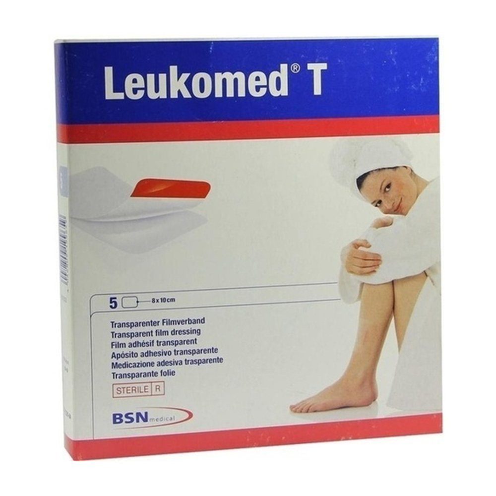 BSN medical GmbH Wundpflaster LEUKOMED transp.sterile Pflaster 8x10 cm, 5 Stück (5 St., 5x sterile Pflaster 8x10 cm), Transparenter Filmverband