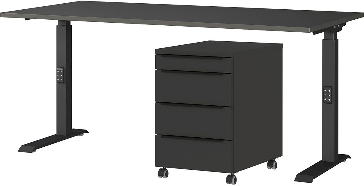GERMANIA Büromöbel-Set Mailand, (2-tlg), inkl. Schreibtisch und Rollcontainer