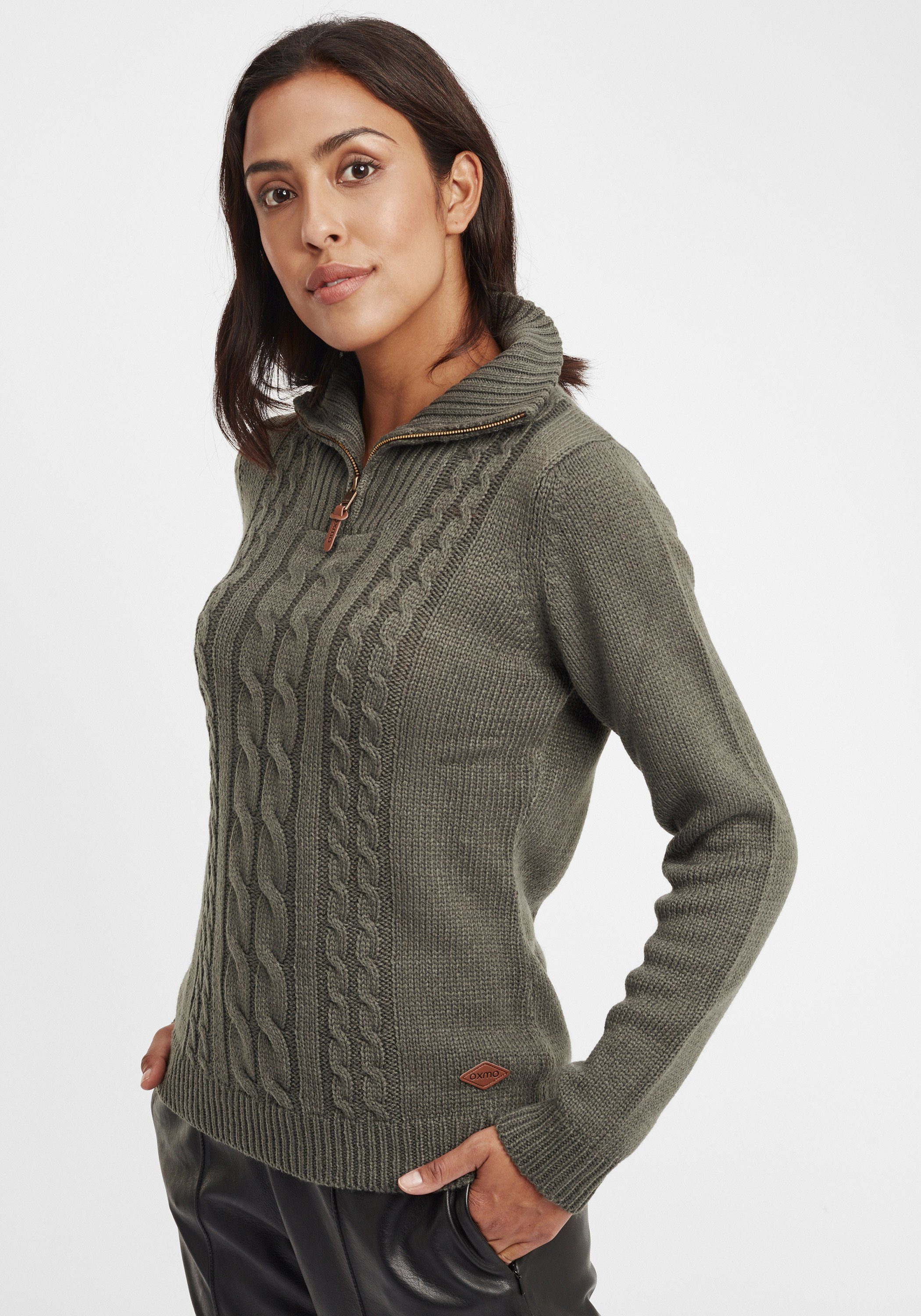 OXMO Strickpullover OXCarry Strickpulli mit Stehkragen