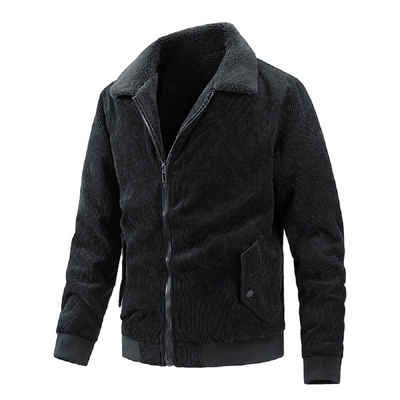 HUSKSWARE Strickmantel »A-LSHS-678« (Mantel aus Cord, 1-tlg., Warm) Wattierte Herrenjacke aus Baumwolle