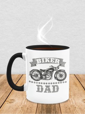 Shirtracer Tasse Biker Dad Papa Motorrad Motorradfan Chopper, Keramik, Geschenk Vatertag Kaffeetasse