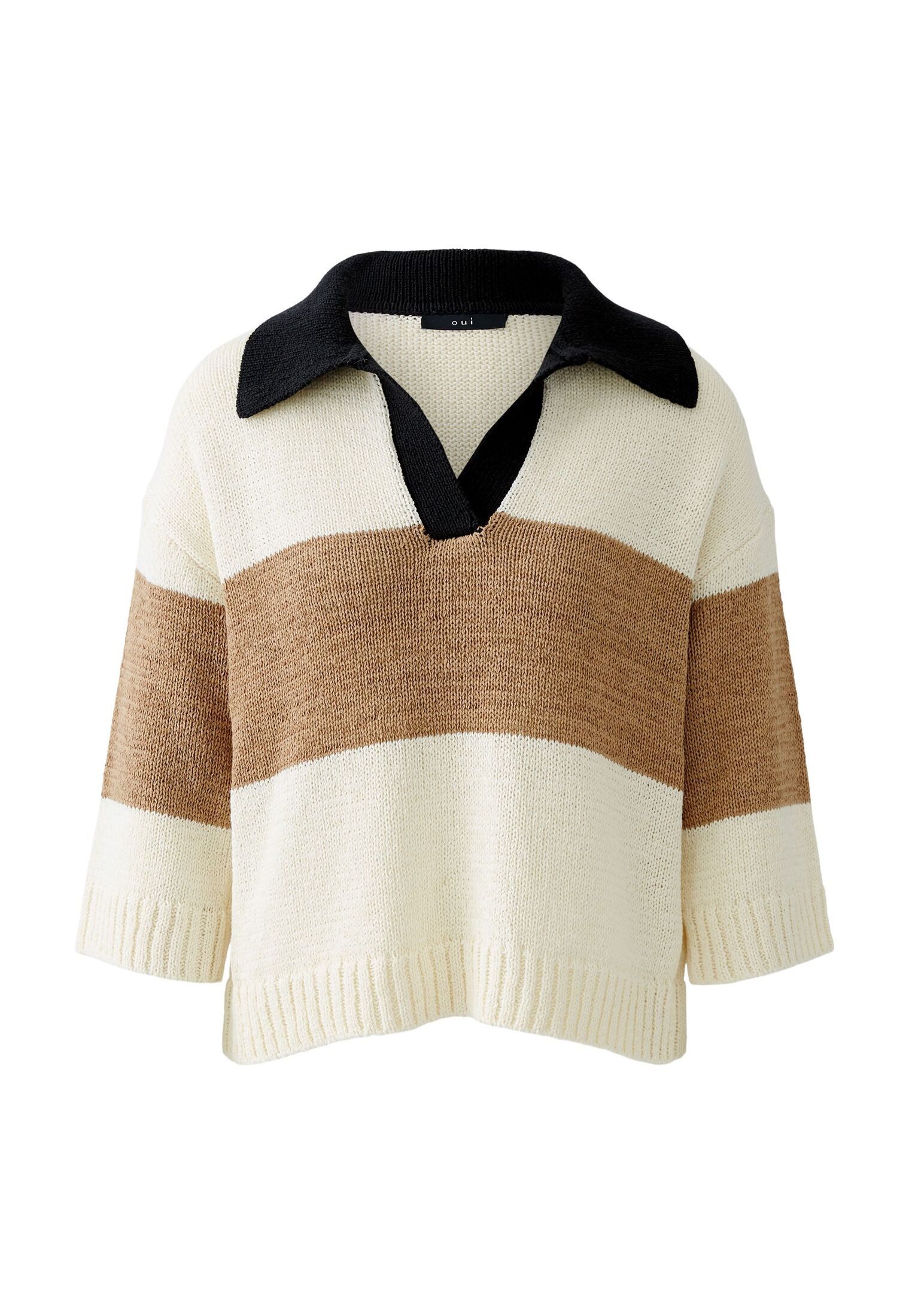 Oui V-Ausschnitt-Pullover Pullover Baumwollmischung günstig online kaufen