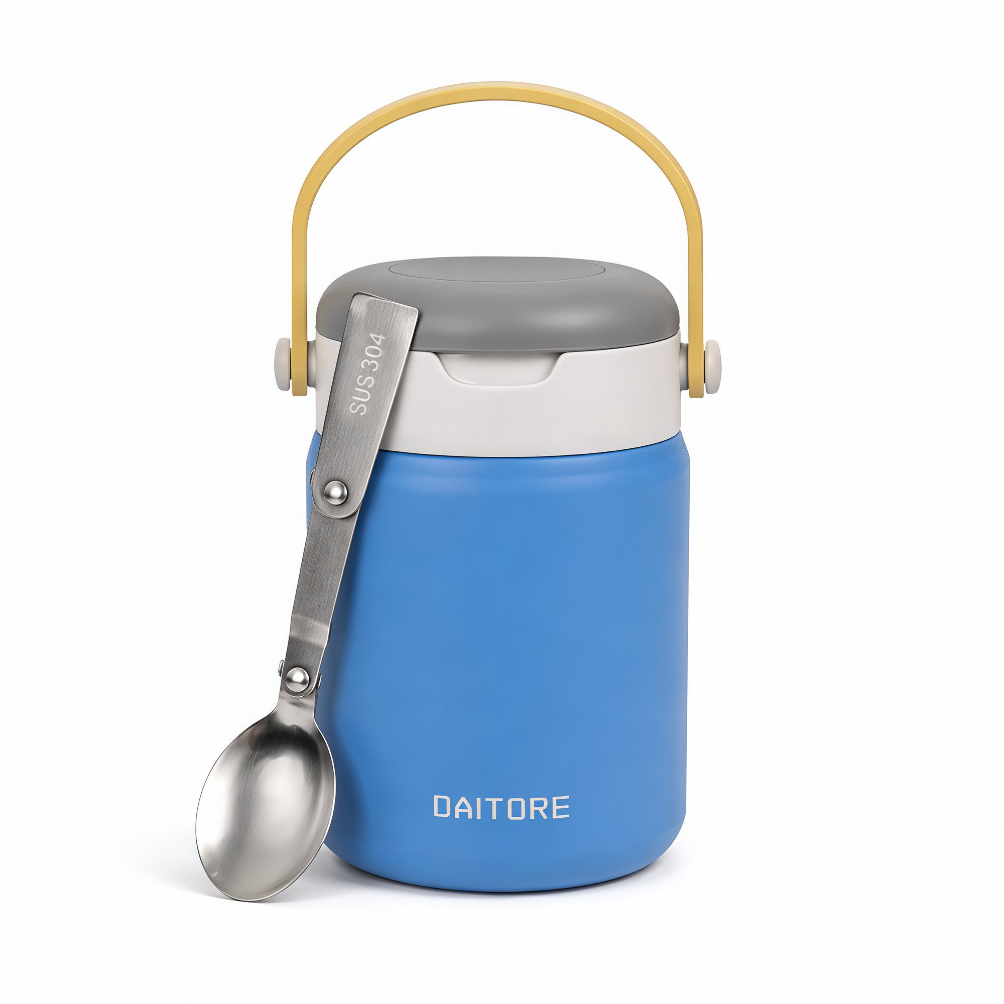 DAITORE Thermobehälter 480ml Thermobehälter Edelstahl 304 mit Löffel, auslaufsicher, (Geeignet für Büro, Schule, Reisen, Vielseitige Anwendung), 5h warm & 8h kalt, BPA-frei bruchfest doppelwandig isoliert