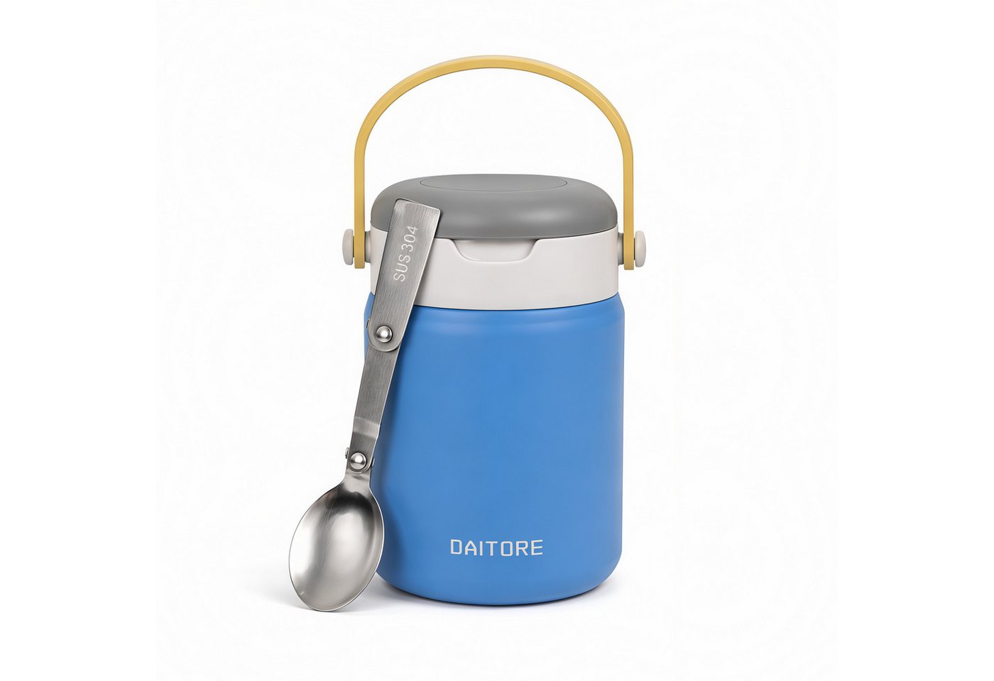 DAITORE Thermobehälter 480ml Thermobehälter Edelstahl 304 mit Löffel, auslaufsicher, (Geeignet für Büro, Schule, Reisen, Vielseitige Anwendung), 5h warm & 8h kalt, BPA-frei bruchfest doppelwandig isoliert