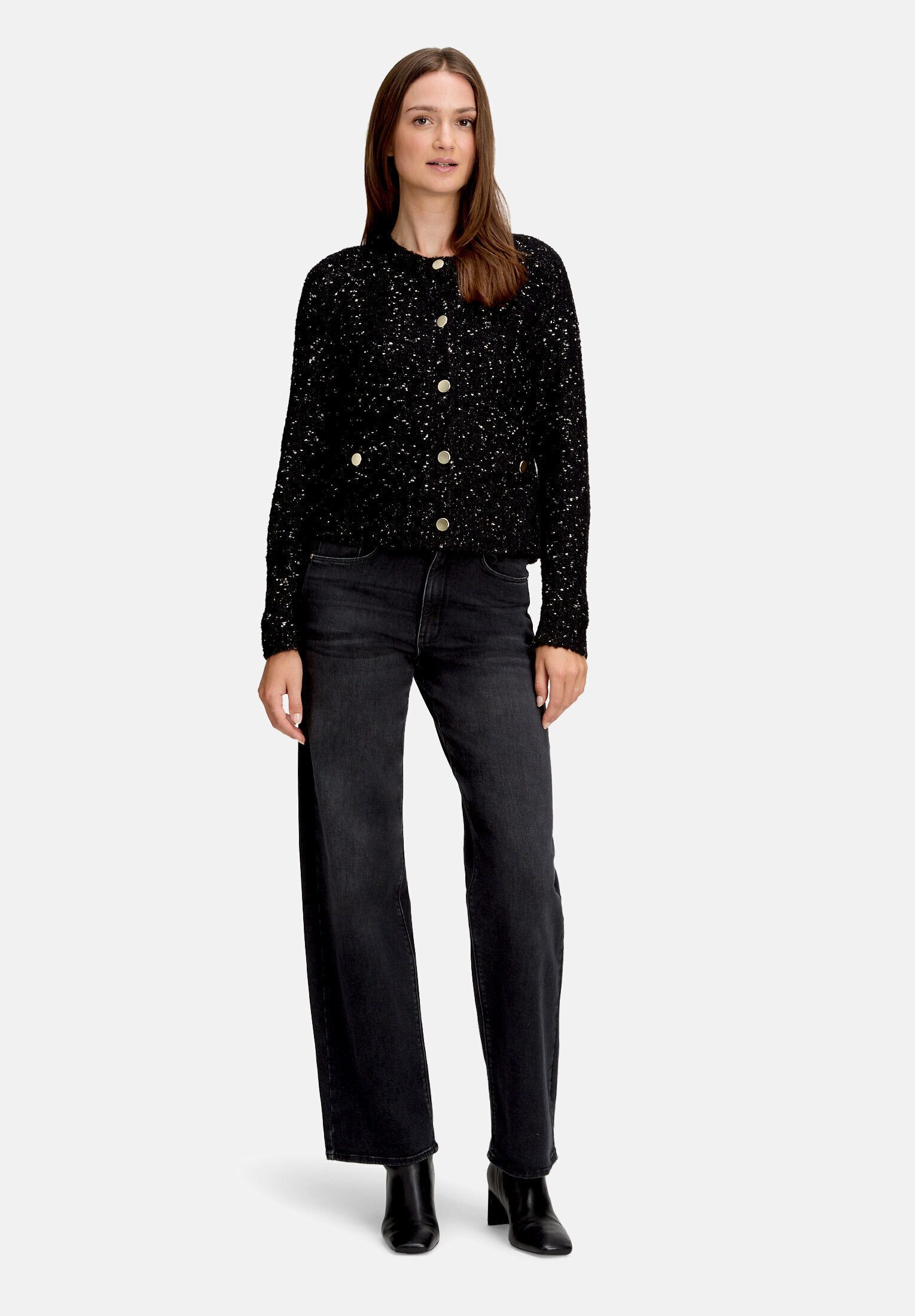 Betty&Co Strickjacke Damen mit Lurexfaden (1-tlg)