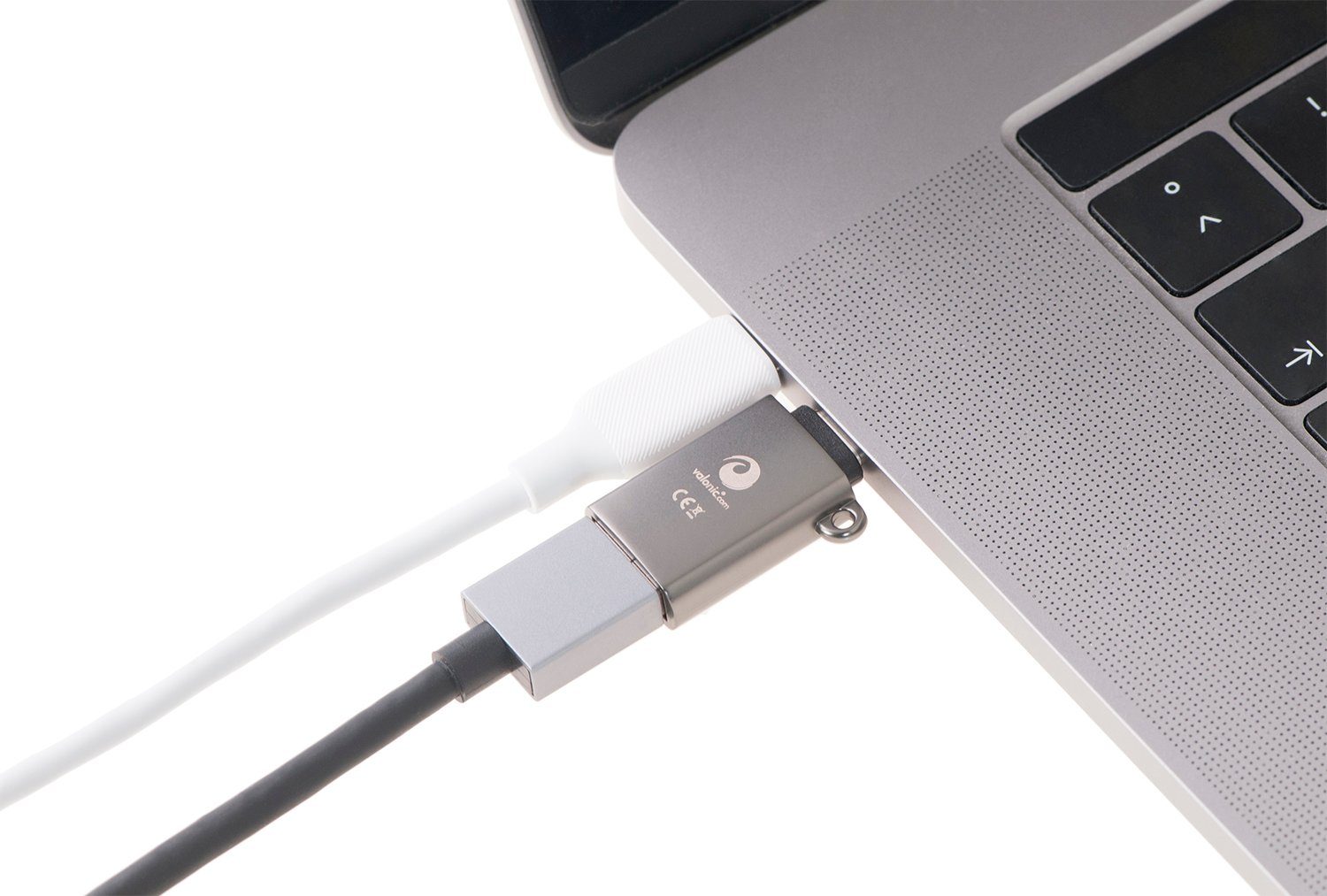 valonic USB-C zu USB-A (USB 3.0), OTG, Schlüsselanhänger USB-Adapter USB Typ C zu USB Typ A, Schlüsselanhänger mit Öse und Ring