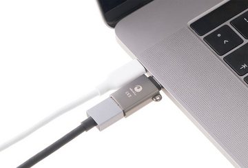 valonic valonic USB C auf USB A Adapter - 2 Stück, grau USB-Adapter USB Typ C zu USB Typ A, Schlüsselanhänger