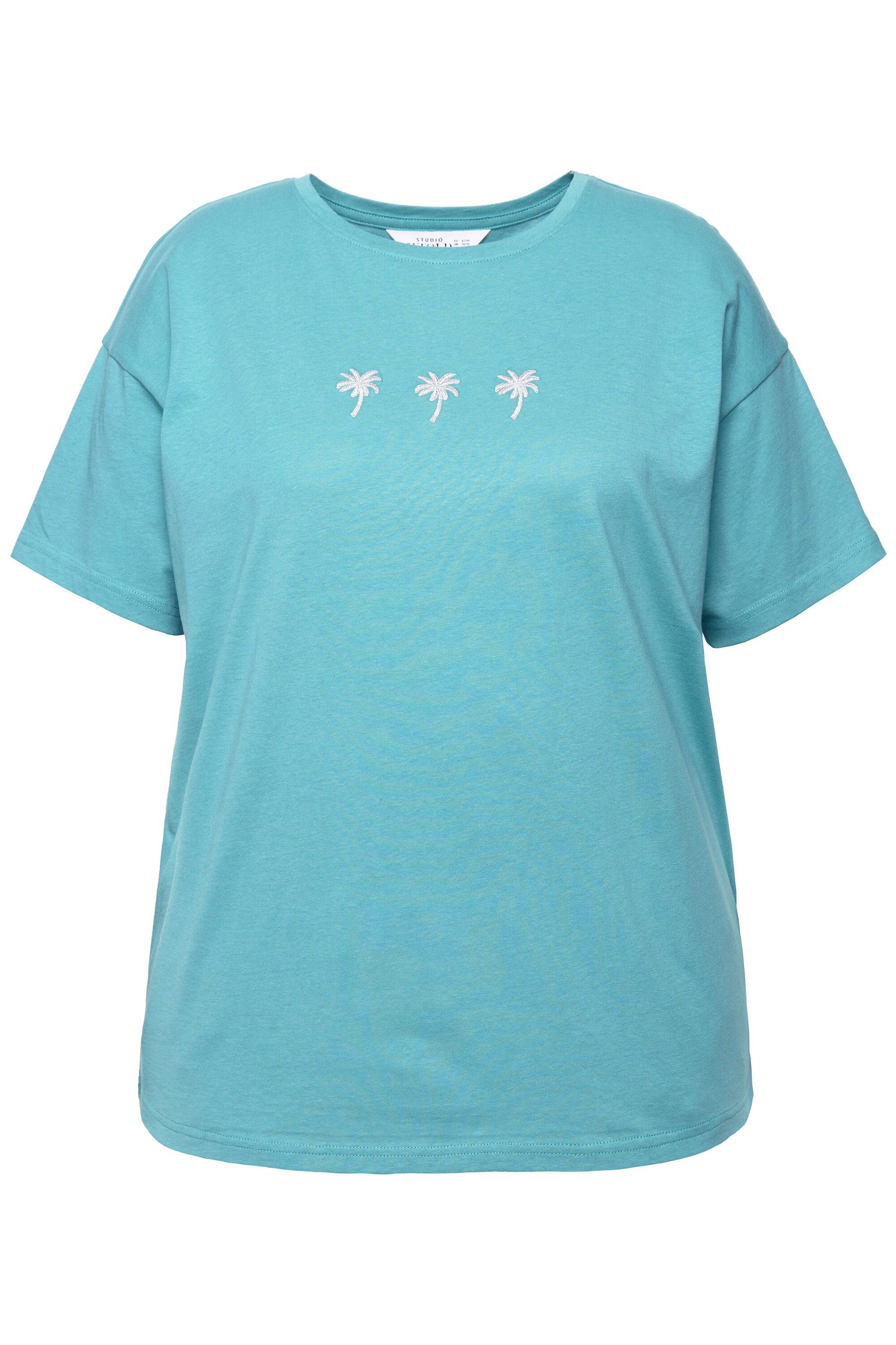 Studio Untold T-Shirt T-Shirt Rundhals Palmen-Stickerei günstig online kaufen