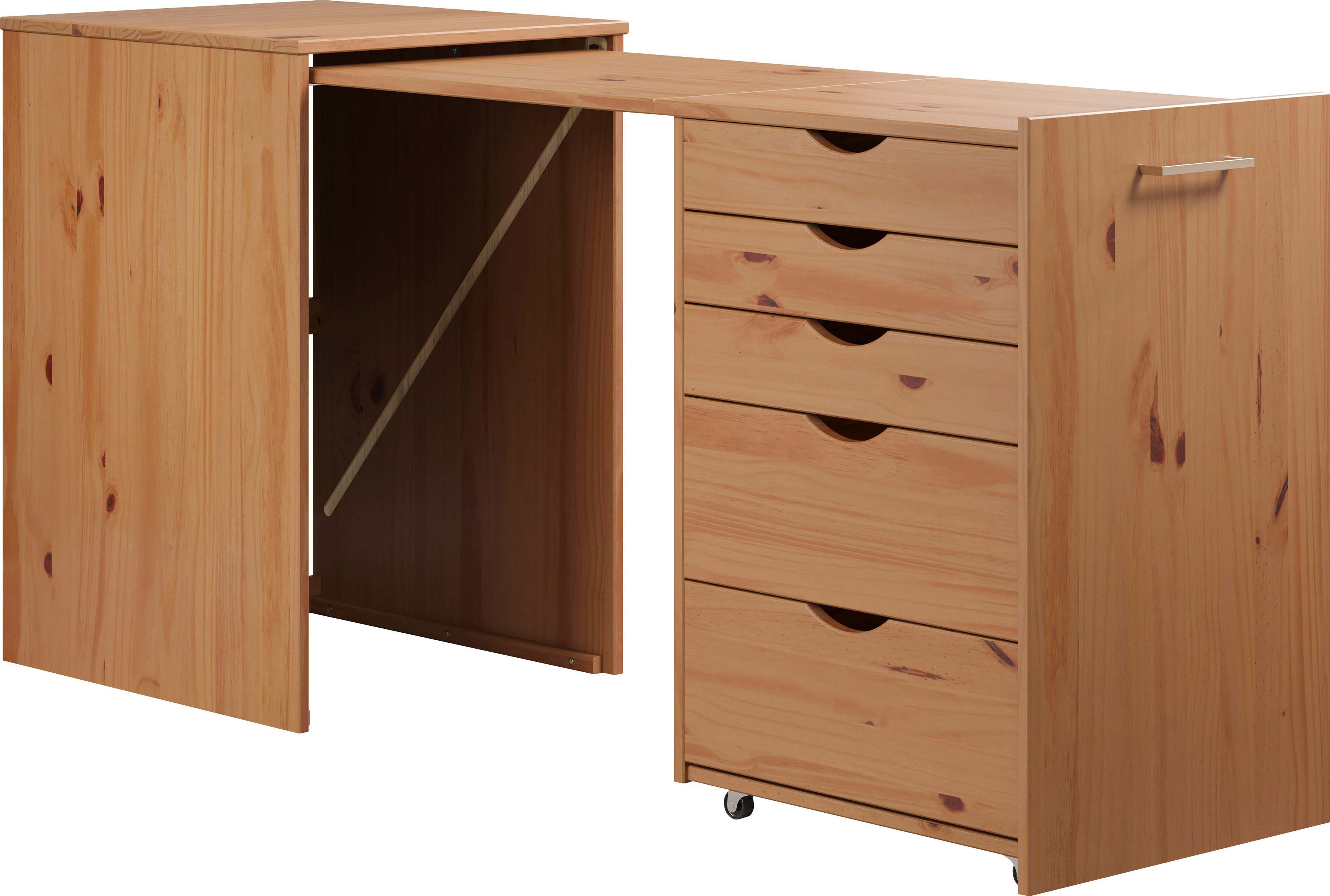INTER-FURN Regal-Schreibtisch Voltera (1-St), kleiner Massivholz Schreibtis günstig online kaufen