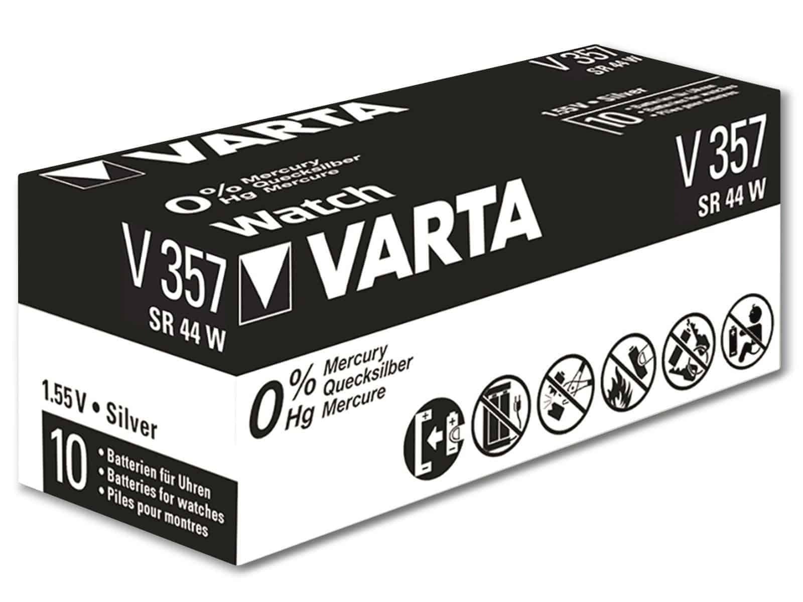 VARTA VARTA Knopfzelle Silver Oxide, 357 SR44, 1.55V Knopfzelle