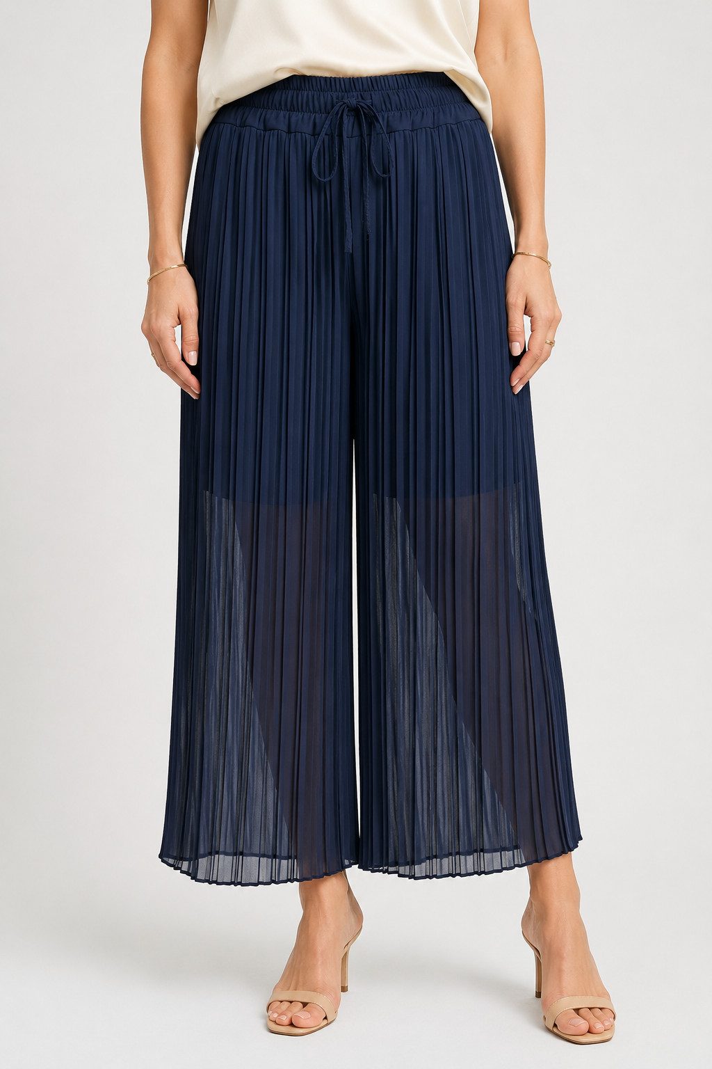 ITALY VIBES Palazzohose - Plisseehose - weite elegante Sommerhose - Damen Culotte ONE SIZE - passend für Größen S bis L
