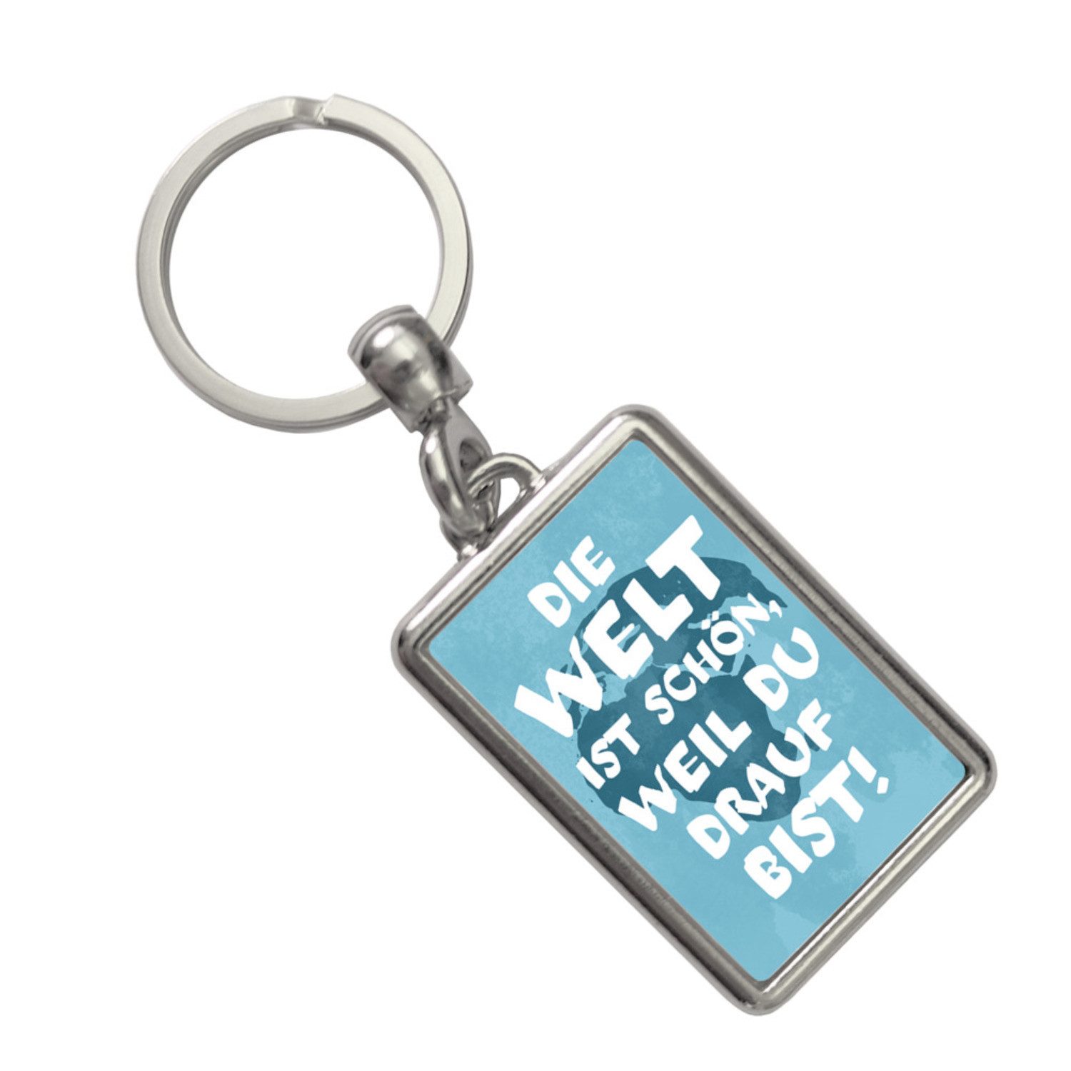 speecheese Schlüsselanhänger Die Welt ist schön, weil du drauf bist Schlüss günstig online kaufen