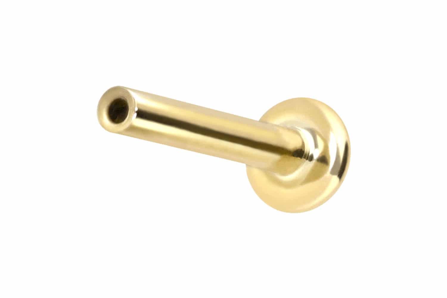 Piercing-Set 14 Karat Gold Labret mit Push Fit ohne Aufsatz