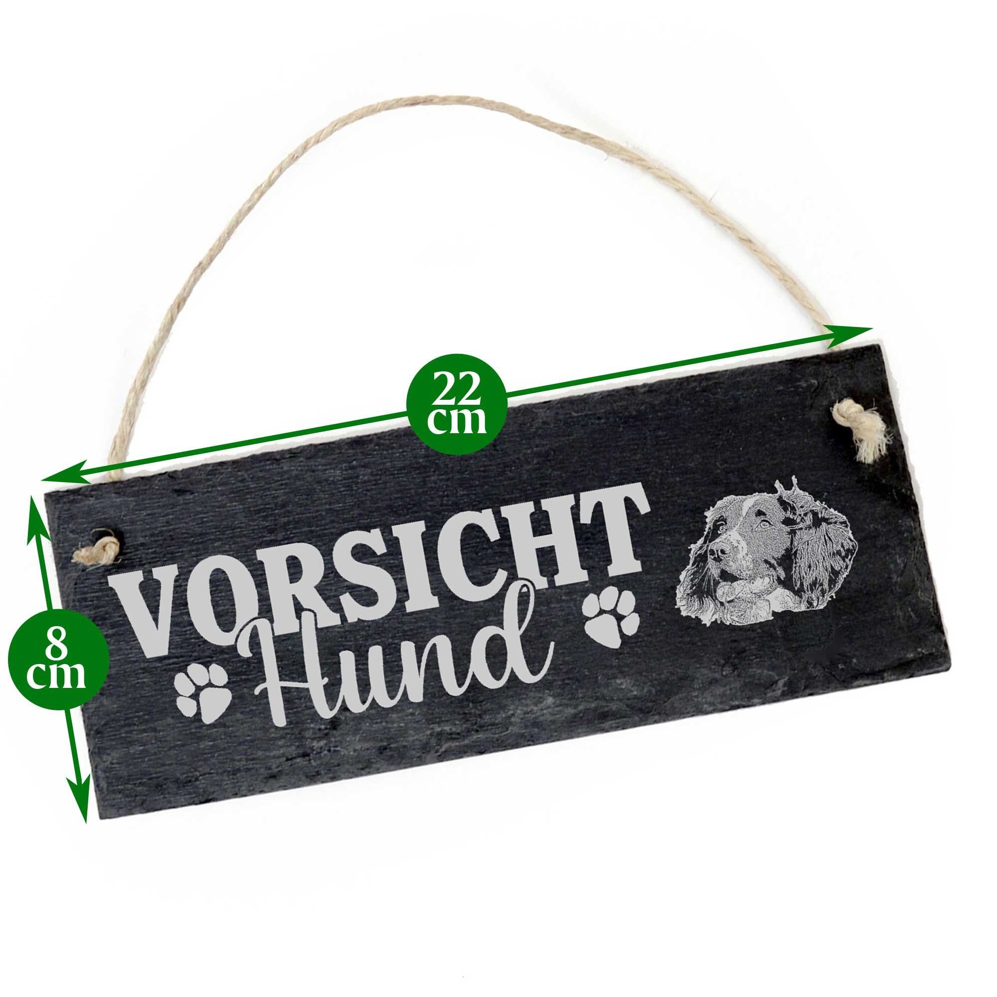 Vorsicht Springer Hund Hängedekoration 22x8cm Englische Spaniel Schild Dekolando