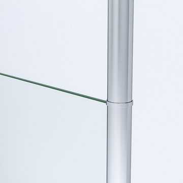 AQUABATOS Walk-in-Dusche Duschwand für Dusche Duschtrennwand Glas Walk in Duschabtrennung, 8 mm starkes Einscheibensicherheitsglas mit Deckenstütze Nano-Beschichtung, erhältlich in 5 verschiedenen Breiten Höhe 200 cm Chromoptik
