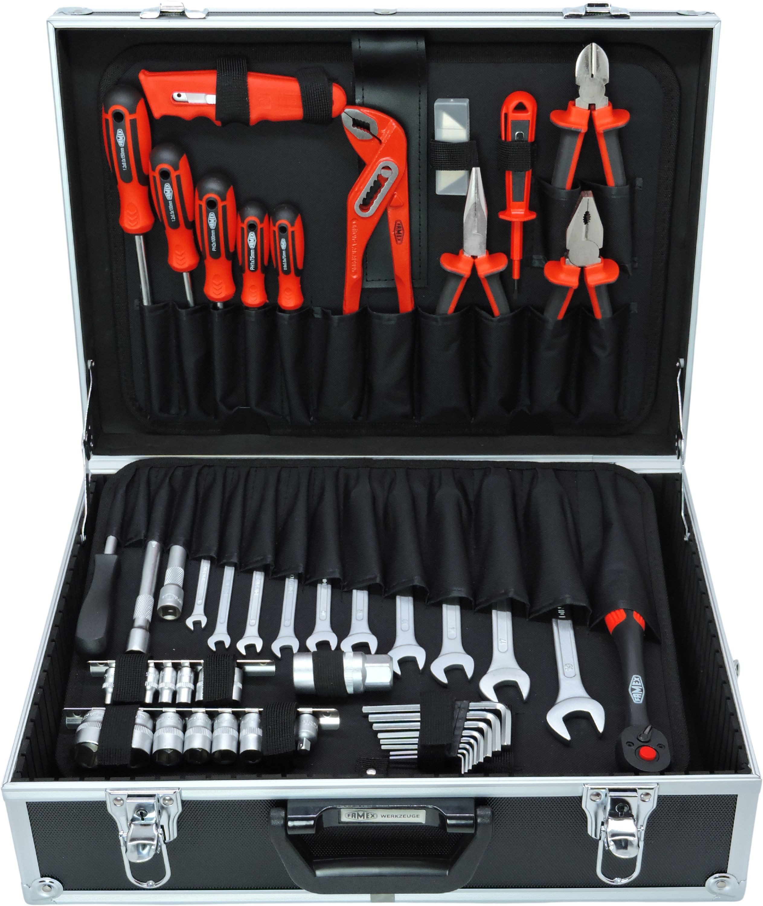 FAMEX Ящики для инструментов 706-L Universalkoffer leer (Werkzeugkiste, Box, 1 St), abschließbar, Aluminium, Kapazität 18kg