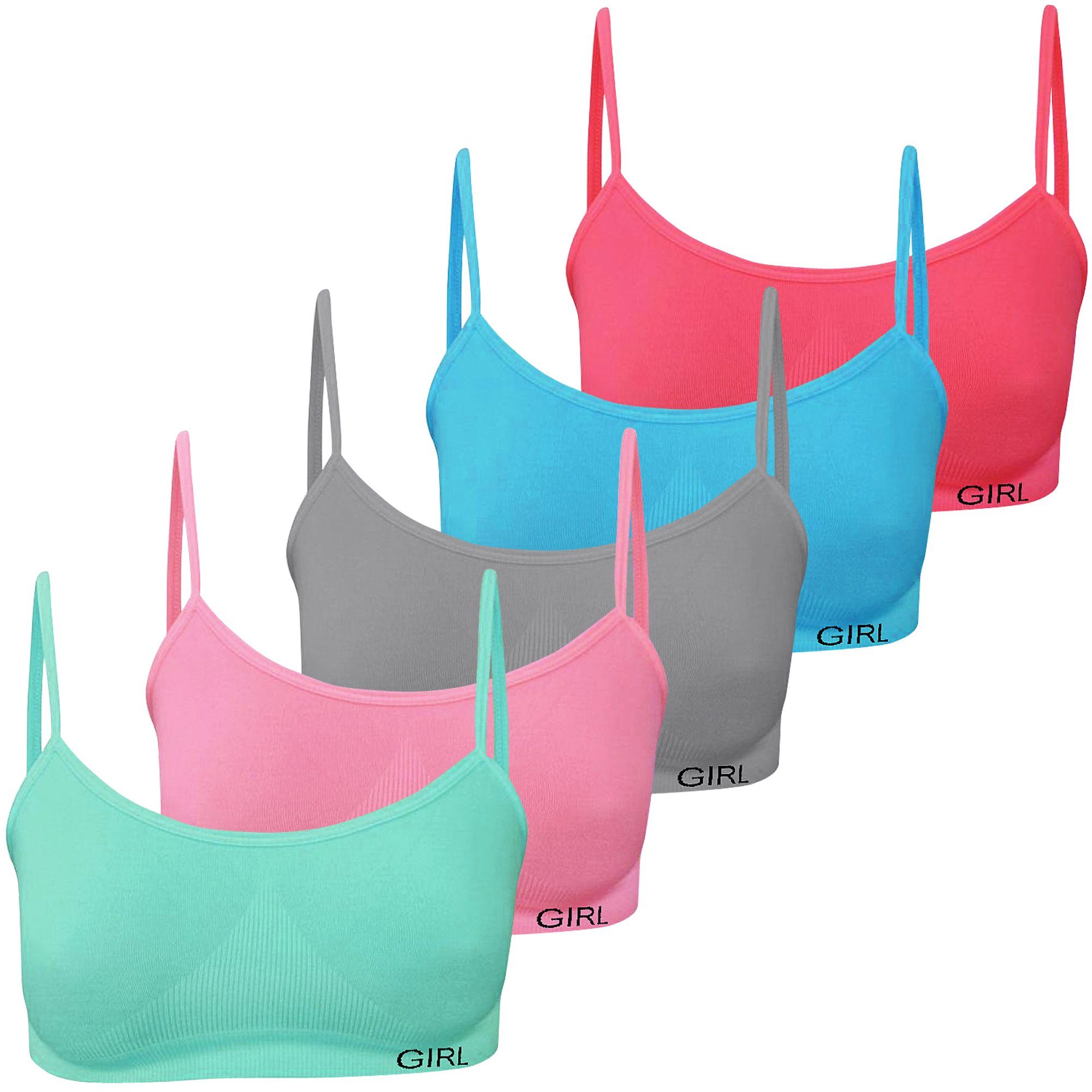 Bustier 5er Set Mädchen Bustier - Nahtlos Mikrofaser - Bunt