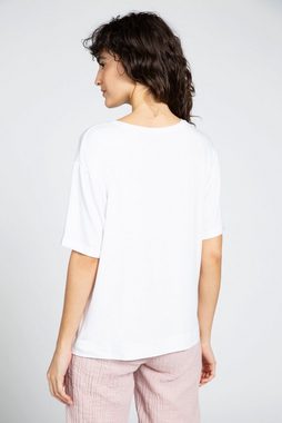 Gina Laura Rundhalsshirt T-Shirt bedruckt Boxy-Schnitt Rundhals Halbarm