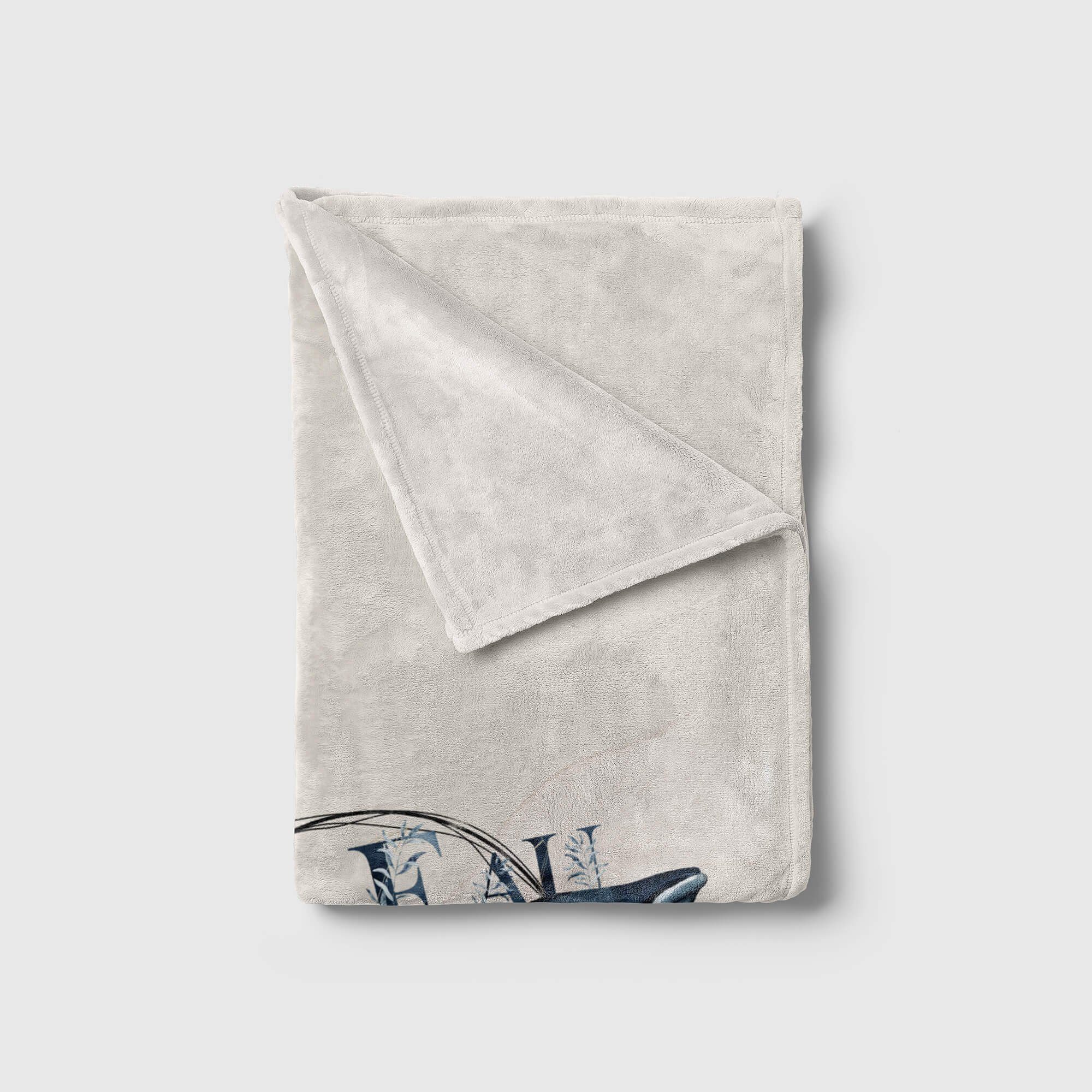 Sinus Art Handtücher Kunstvoll Handtuch Blauwal Kuscheldecke Ozean Handtuch (1-St), Motiv, Baumwolle-Polyester-Mix Strandhandtuch Saunatuch