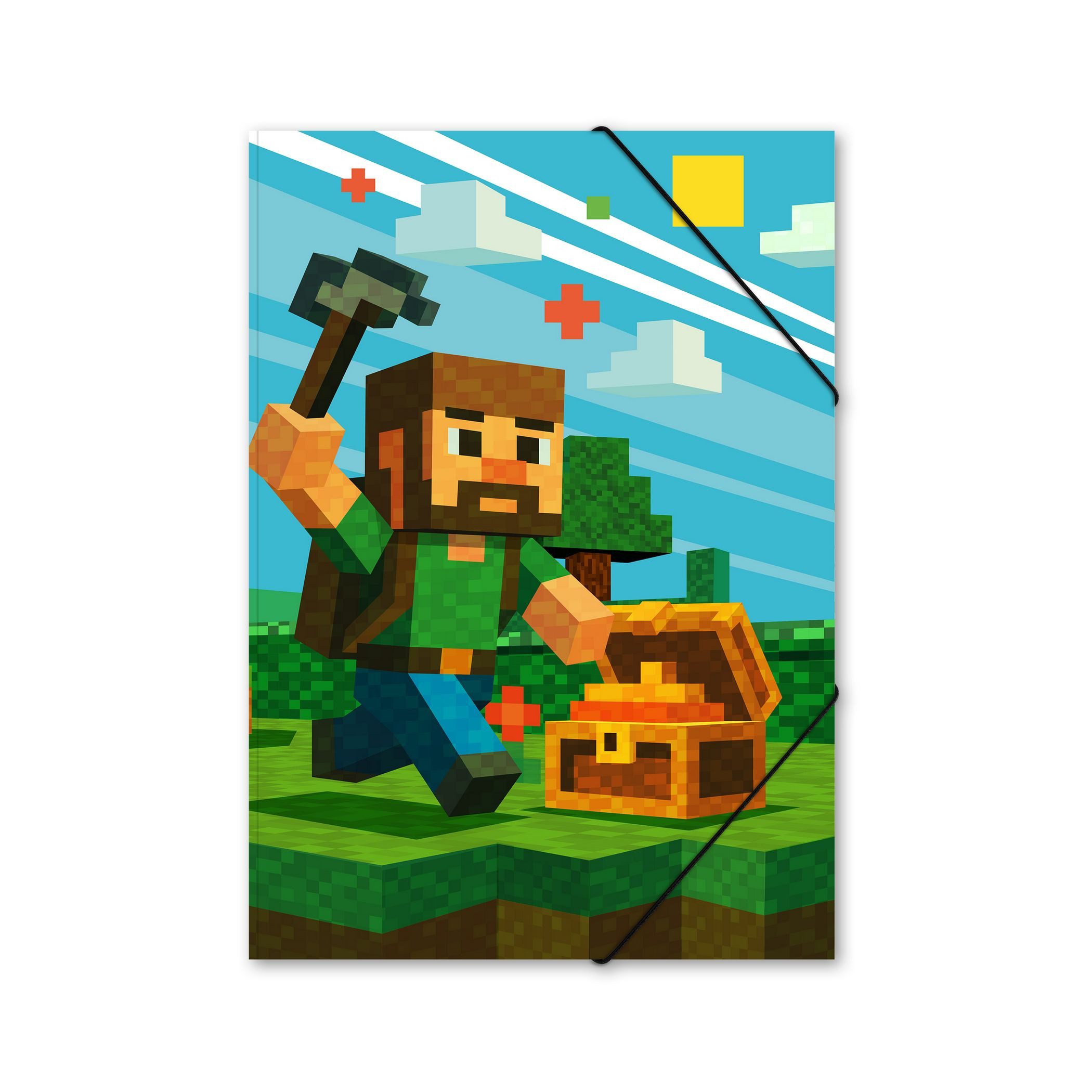 itenga Organisationsmappe itenga Gummizugmappe Sammelmappe Zeichenmappe A4 Karton Motiv Blockgam