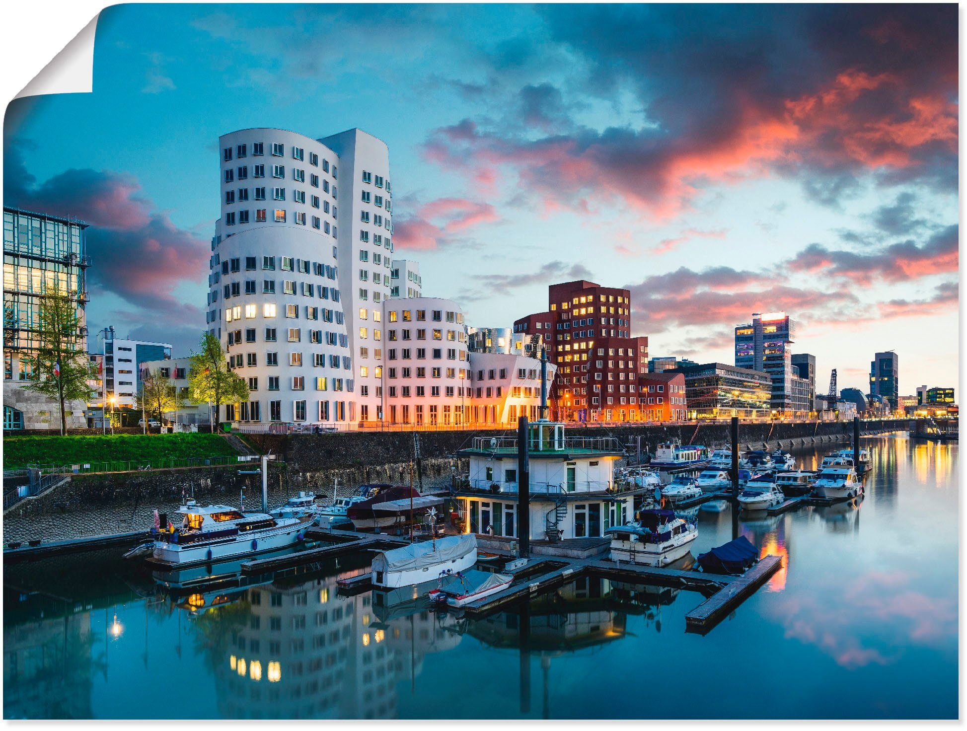 oder (1 als Artland Größen Wandbild St), Düsseldorf versch. Wandaufkleber in Alubild, Leinwandbild, Deutschland Medienhafen, Poster