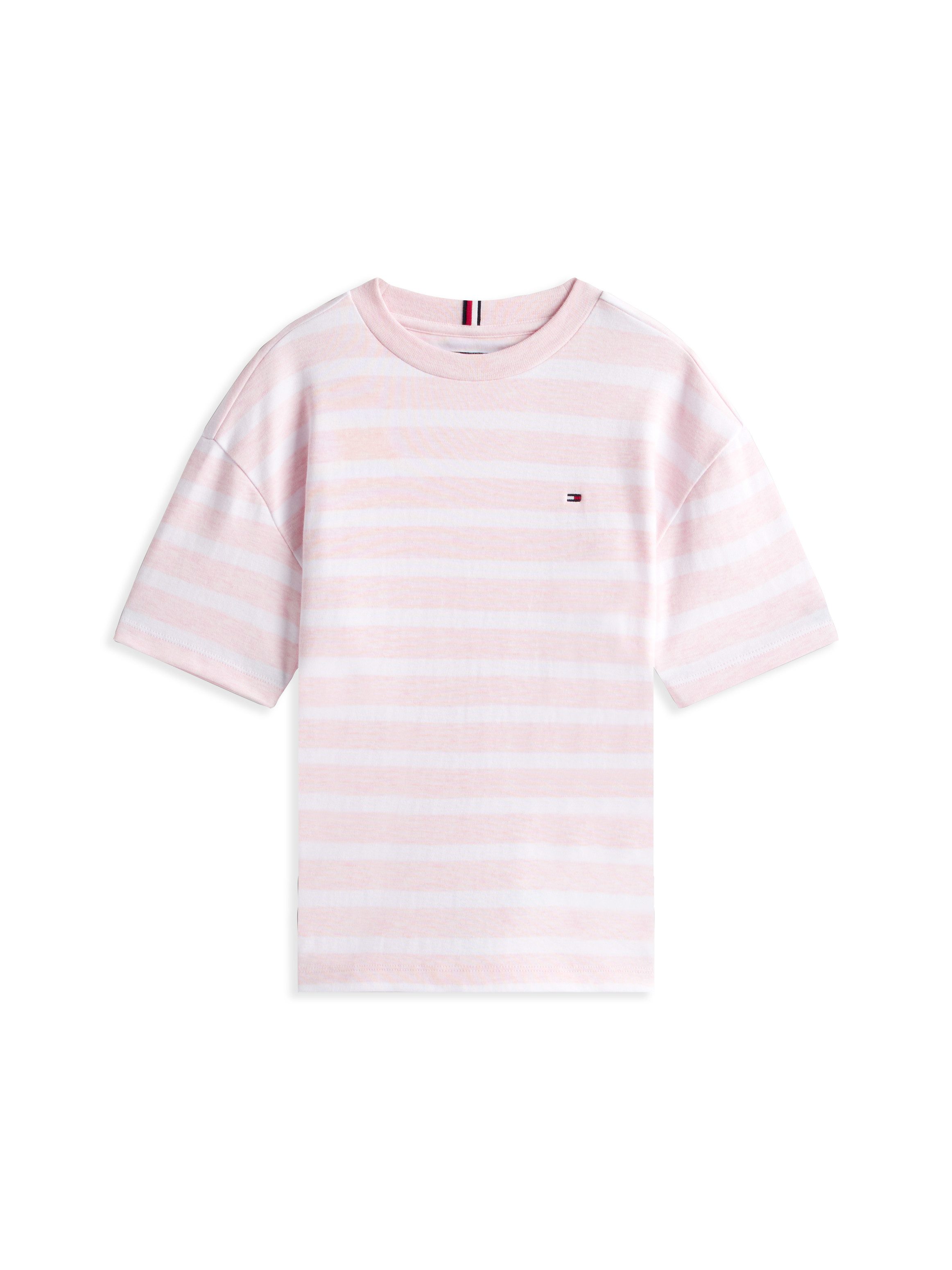 Tommy Hilfiger T-Shirt INTERLOCK STRIPE HTR T-SHIRT SS für Kinder bis 16 Jahre, mit kleinem Flag-Label – Bild 3 von 5