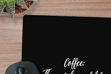 MuchoWow Gaming Mauspad Zitate - Kaffee - Kaffee ist das Benzin des Lebens - Sprichwörter (1-St), Mousepad mit Rutschfester Unterseite, Gaming, 40x40 cm, XXL, Großes