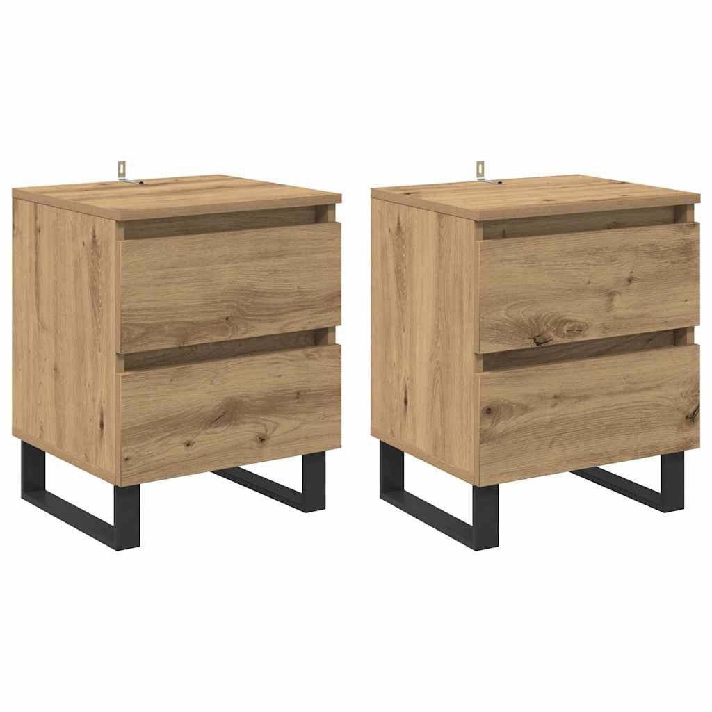 vidaXL Nachttisch Nachttisch 2 pcs Artisan-Eiche 40 x 35 x 50 cm Holzwerkst günstig online kaufen