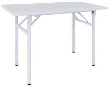 CLP Schreibtisch PC-Tisch Lewisville, klappbar, Holz & Metall, weiß